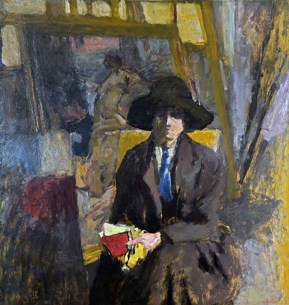 "Lili Lamy en tailleur noir et curavate verte" by Eduoard Vuillard