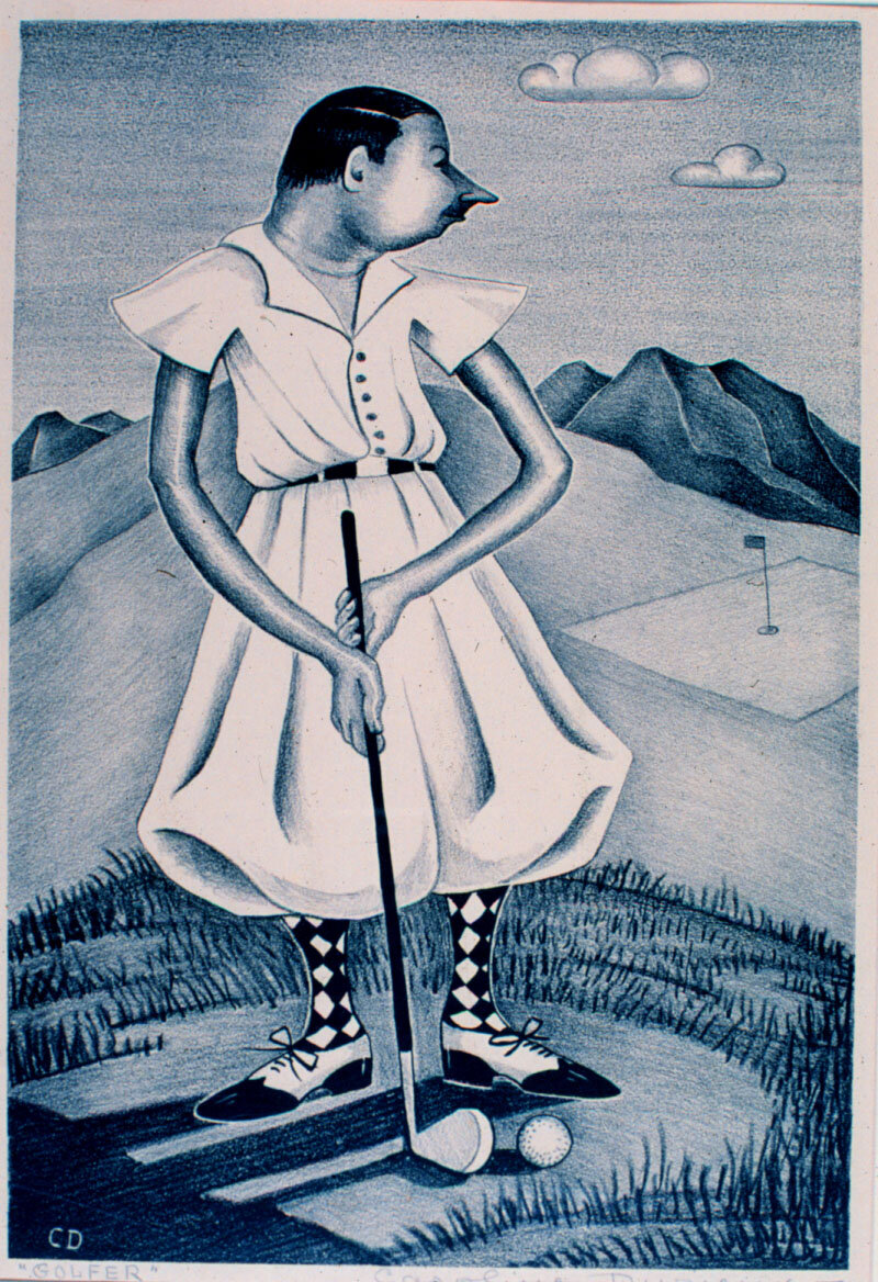  Caroline Wogan Durieux (American, 1896–1989),&nbsp; Golfer , 1932, lithograph on paper, Gift of the Artist, Conservation with Funds from Dr. Neil and Mrs. Susannah Johannsen, LSUMOA 68.9.5 