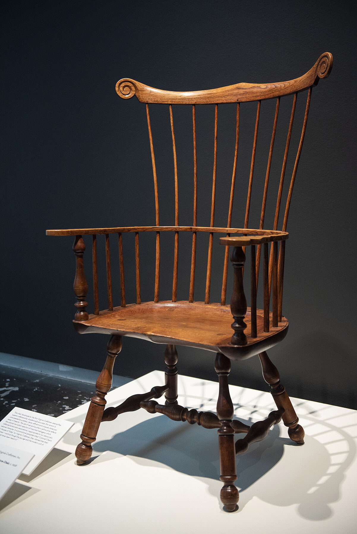  Image from LSU MOA Installation: Manufactured by Virginia Craftsmen, Inc., Harrisonburg, Virgina (Est. 1925),  Colonial Revival Comb-Back Windsor Arm Chair,  c. 1928 