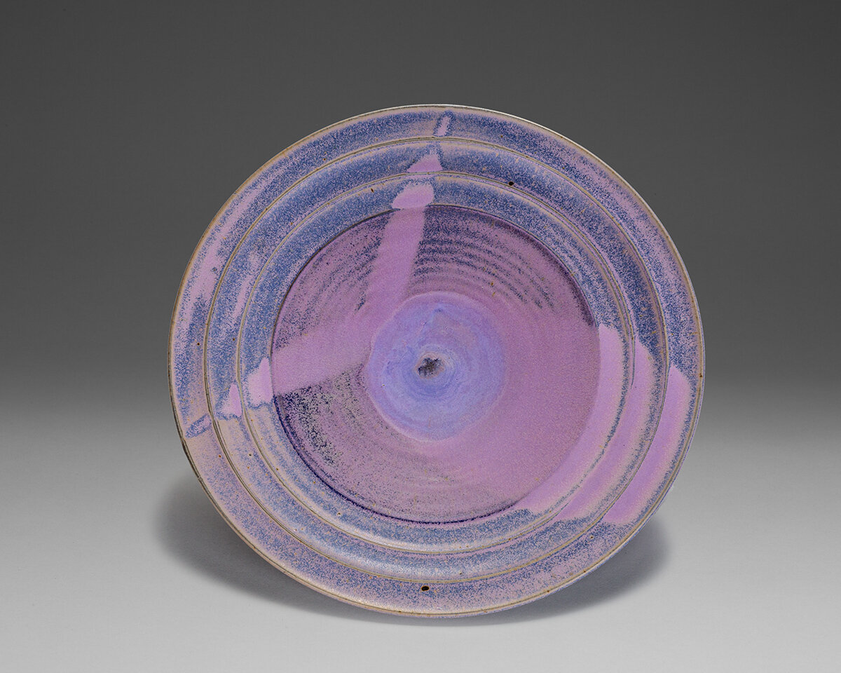  Val Murat Cushing (American,&nbsp;1931–2013), Lavender Charger, 2010, Stoneware, 3 5/8 x&nbsp;17 ½ &nbsp;in., Signed and dated on bottom, © Val Cushing 