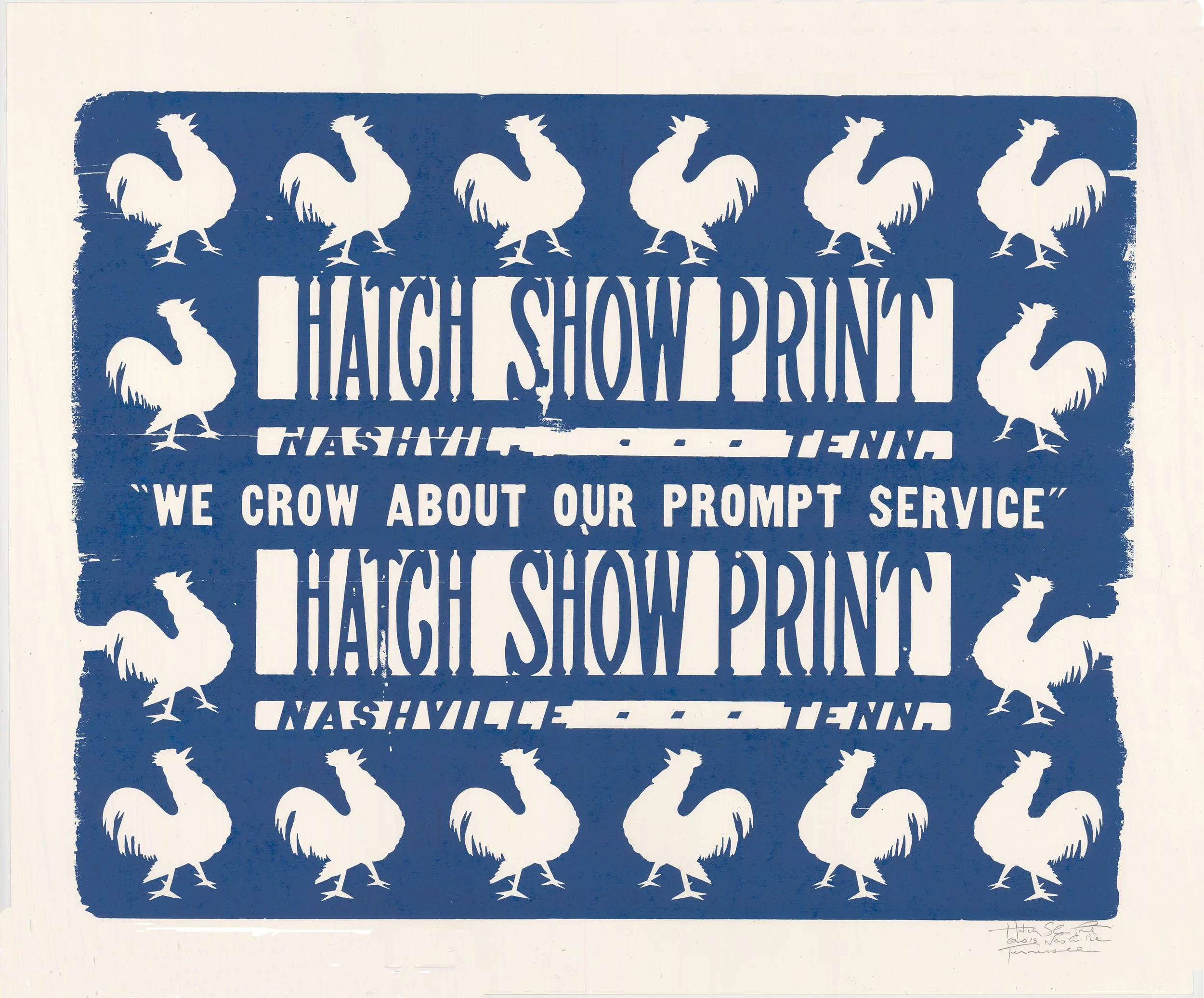 Hatch Show Print poster, letterpress on paper restrike. ©Hatch Show Print.