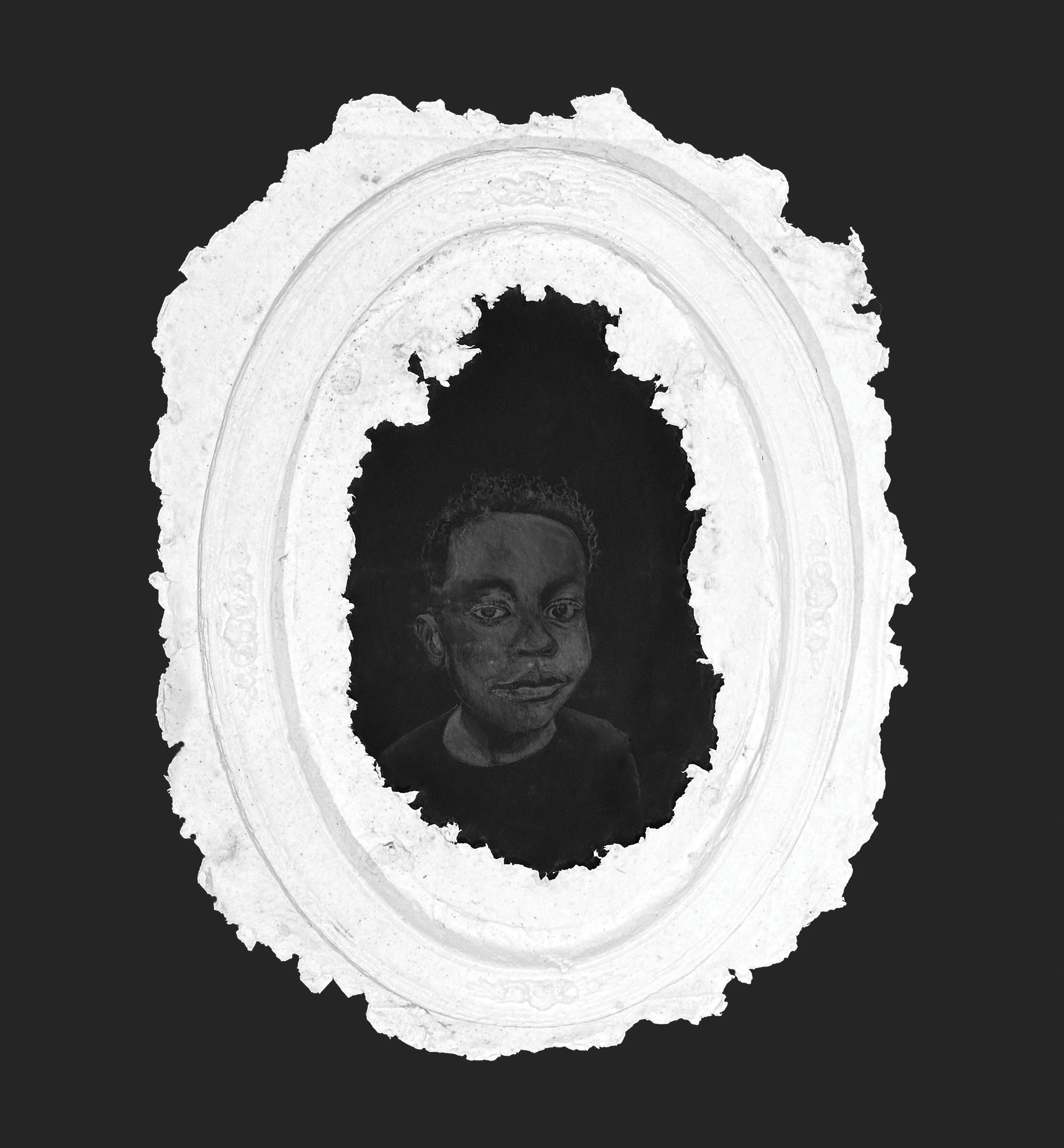 Ron Bechet,  Brandon  from the  Black Mirror  series, 2022. Mixed media with handmade paper pulp. Courtesy of the artist. 