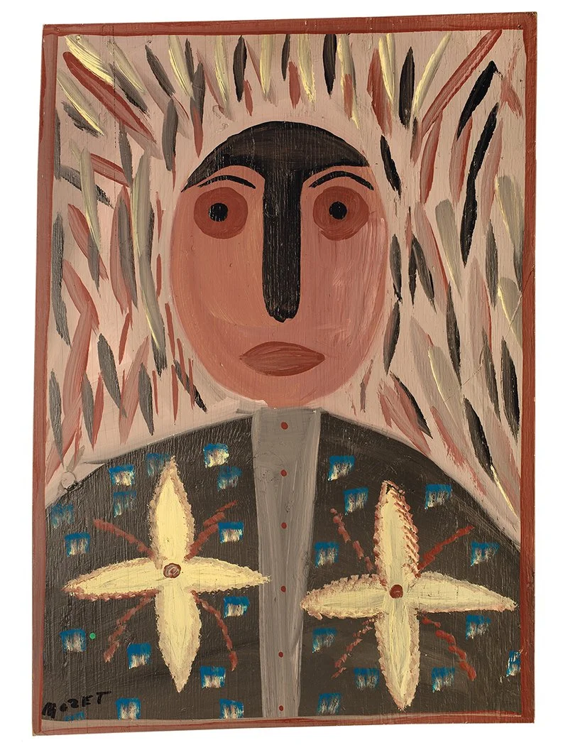  Mose Tolliver,  Untitled , Montgomery, Alabama, n.d., paint on wood, 30 x 21 in., Collection of the American Folk Art Museum, Gift of Audrey B. Heckler, 2022.6.26. Photo by Visko Hatfield. 