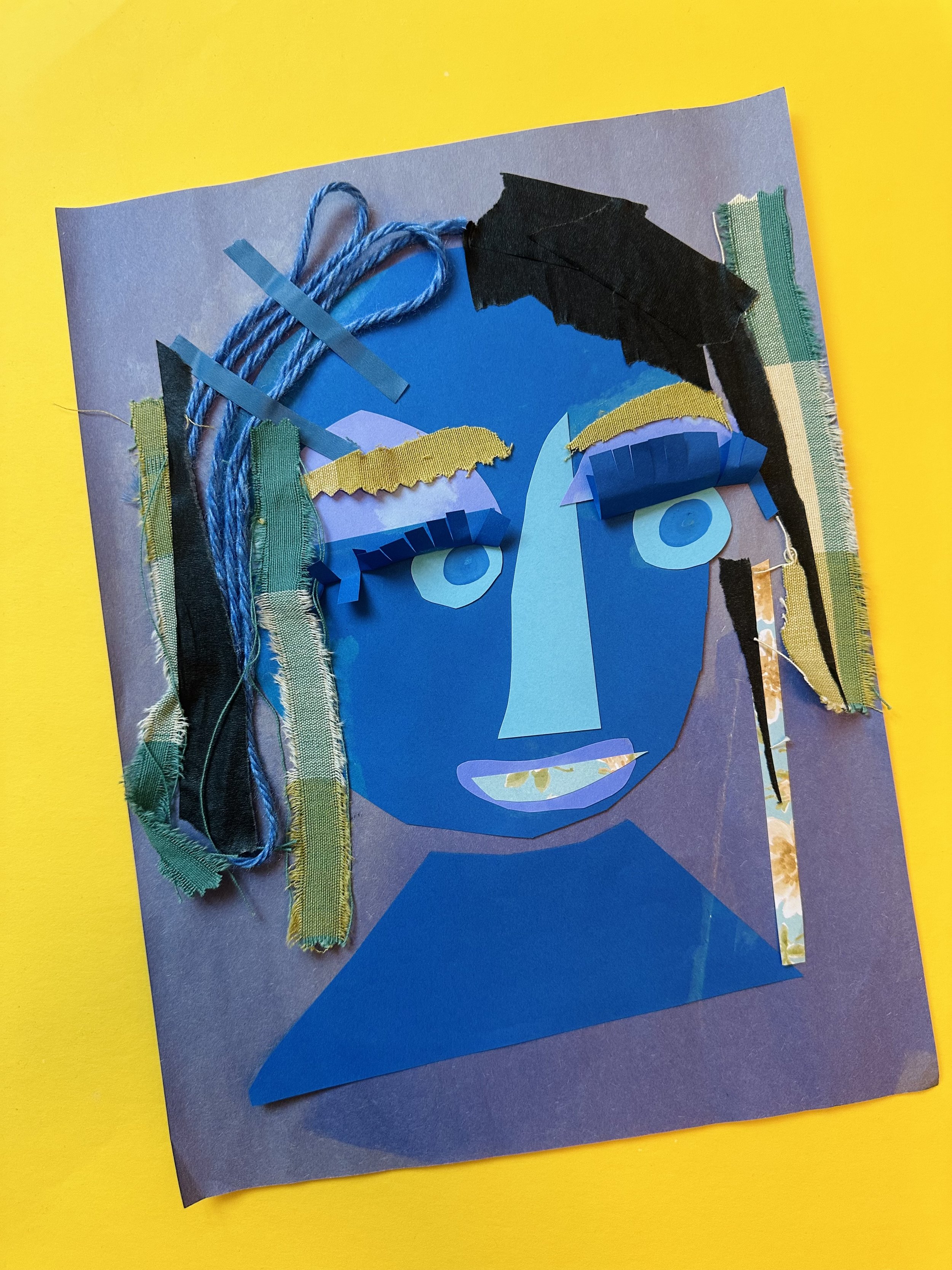 Example of a collage portrait for Free First Sunday at the LSU Museum of Art.