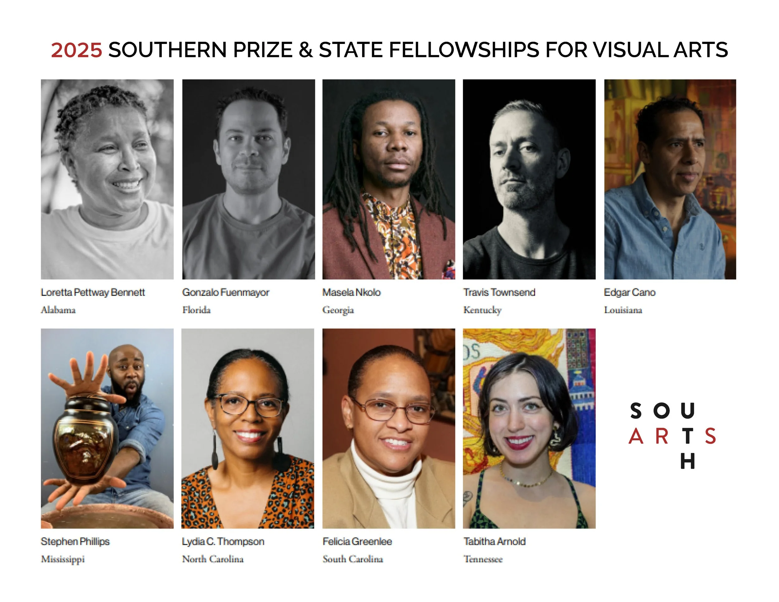 Images of the 2025 South Arts artists