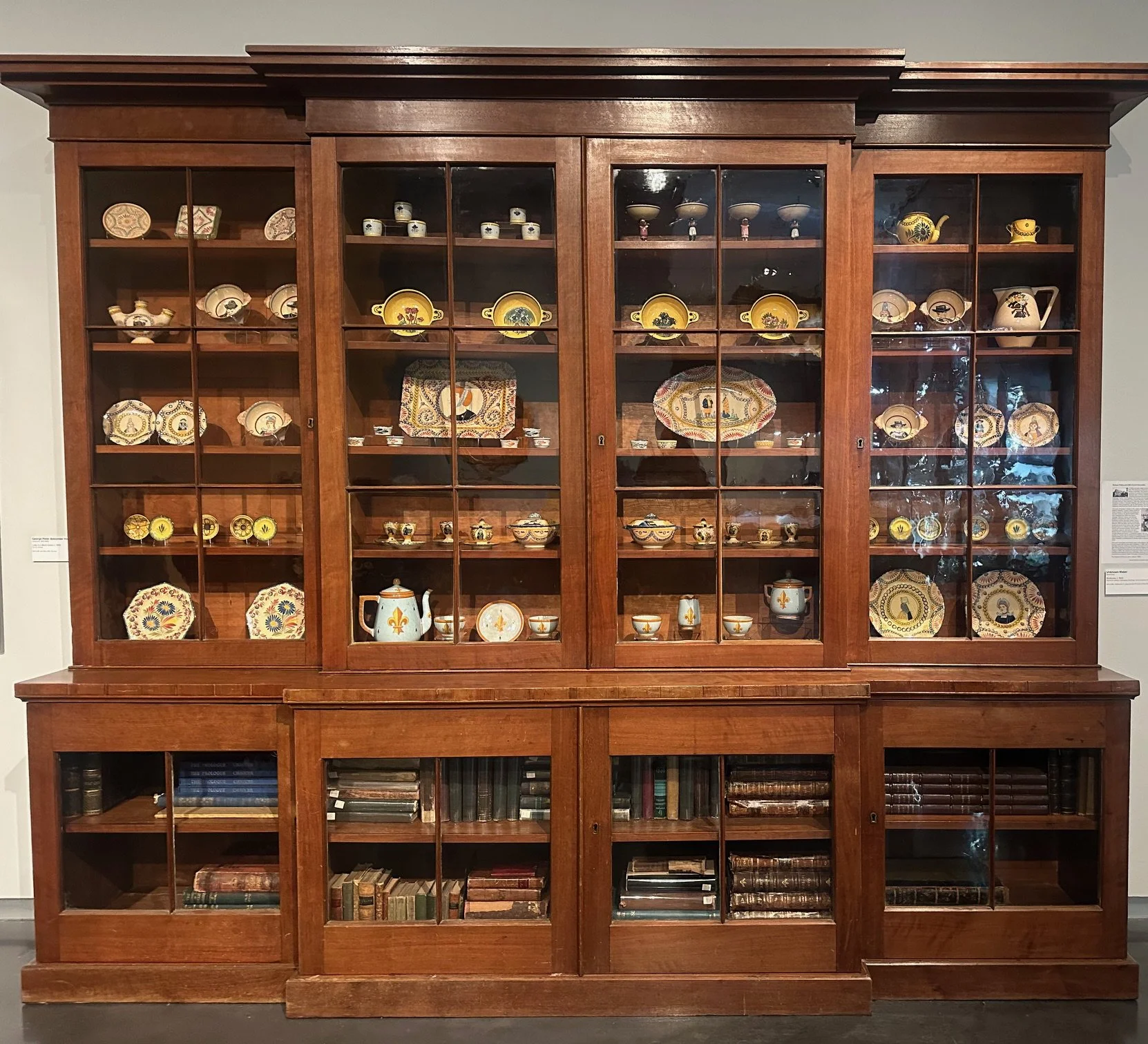Quimper Pottery, on loan from the LSU Ogden Honors College, now on view in the Decorative Arts Gallery at the LSU Museum of Art.