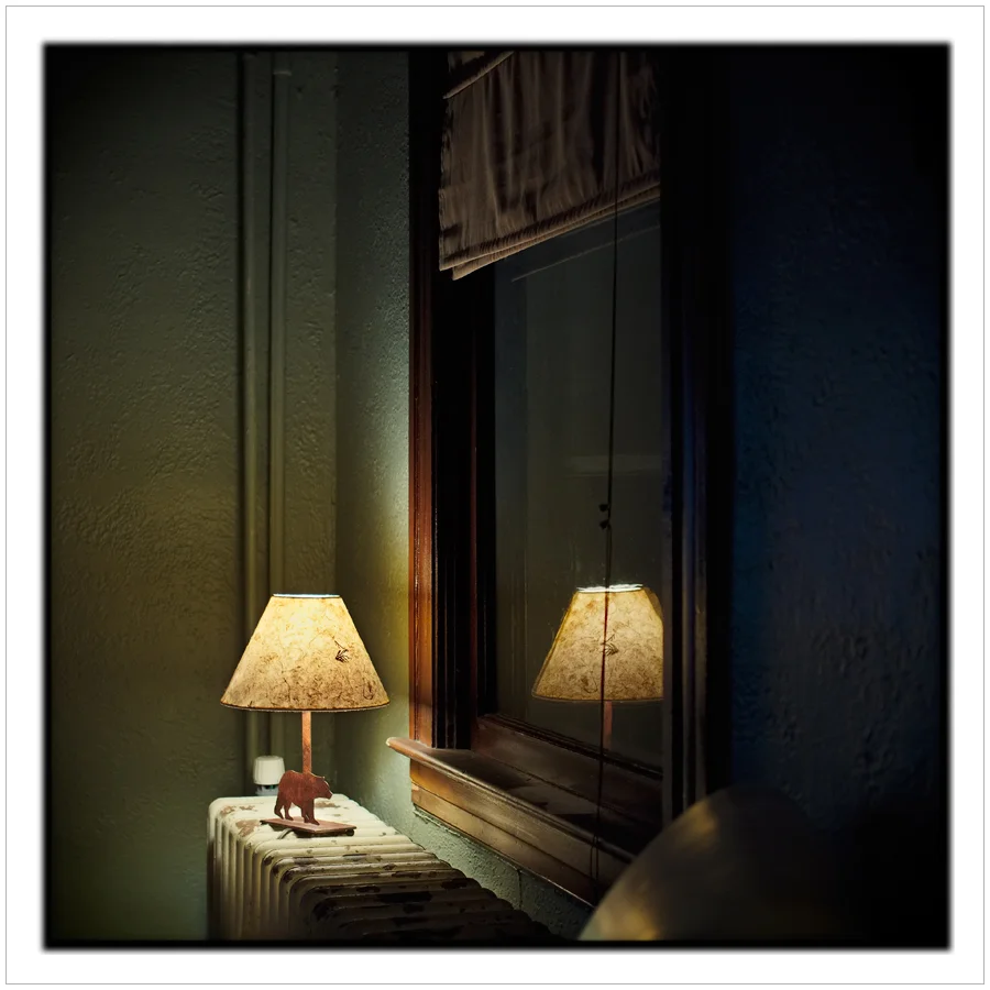 lamp on radiator ~ Au Sable Forks, NY - in the Adirondack PARK (click to embiggen)