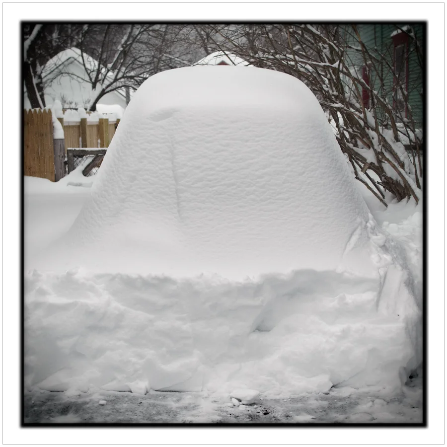 my car under 30" of snow ~ Au Sable Forks, NY - in the Adirondack PARK (embiggenable)