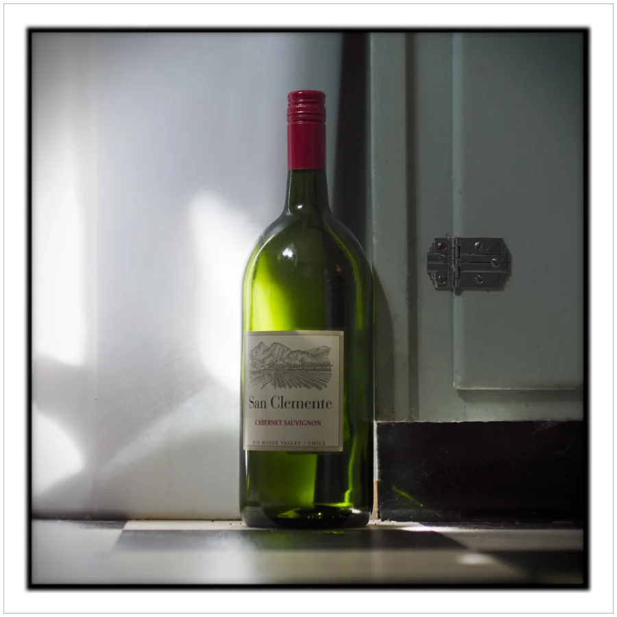 AM light on empty wine bottle ~ Au Sable Forks, NY - ItAP (embiggenable)