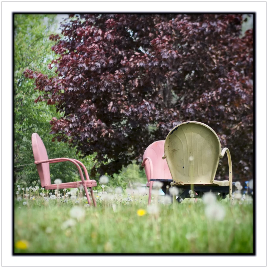 lawn chairs ~ Chaffey's Lock, ONT CA (embiggenable)