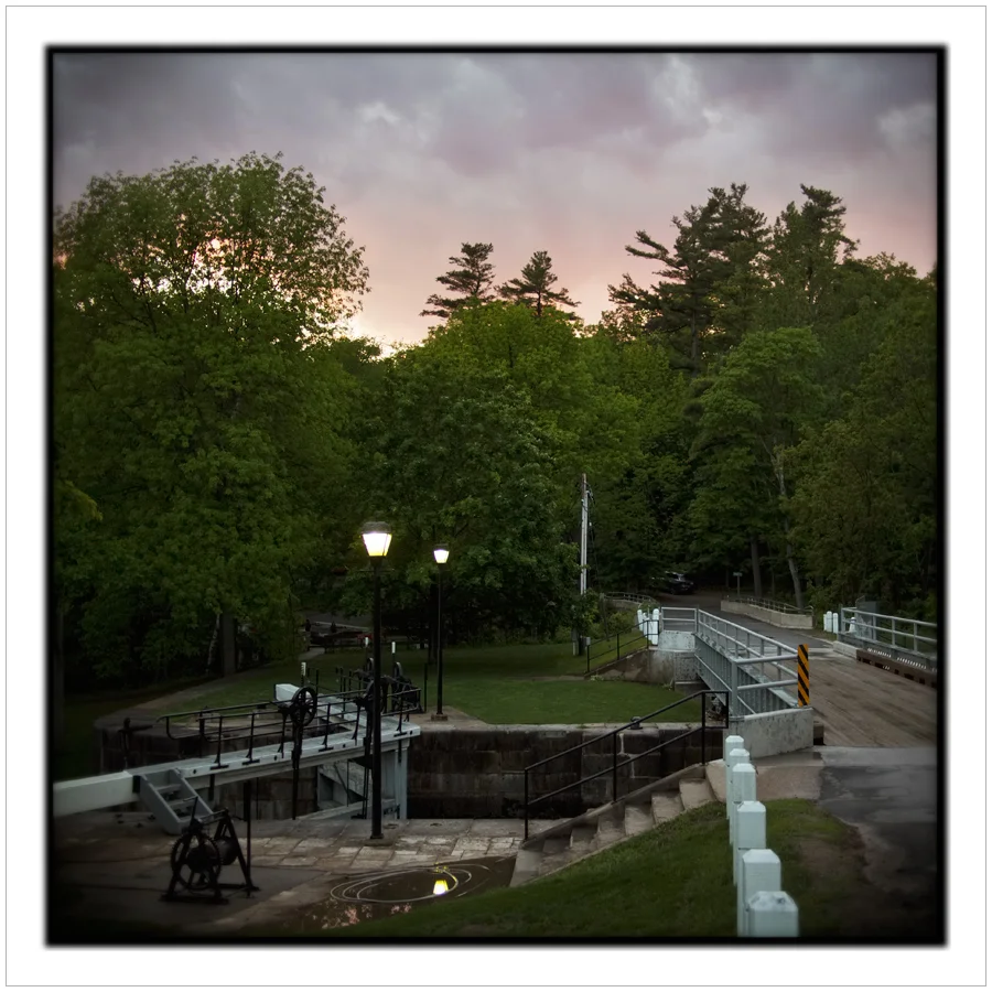 sunset at the lock ~ Chaffey's Lock, ONT CA (embiggenable)