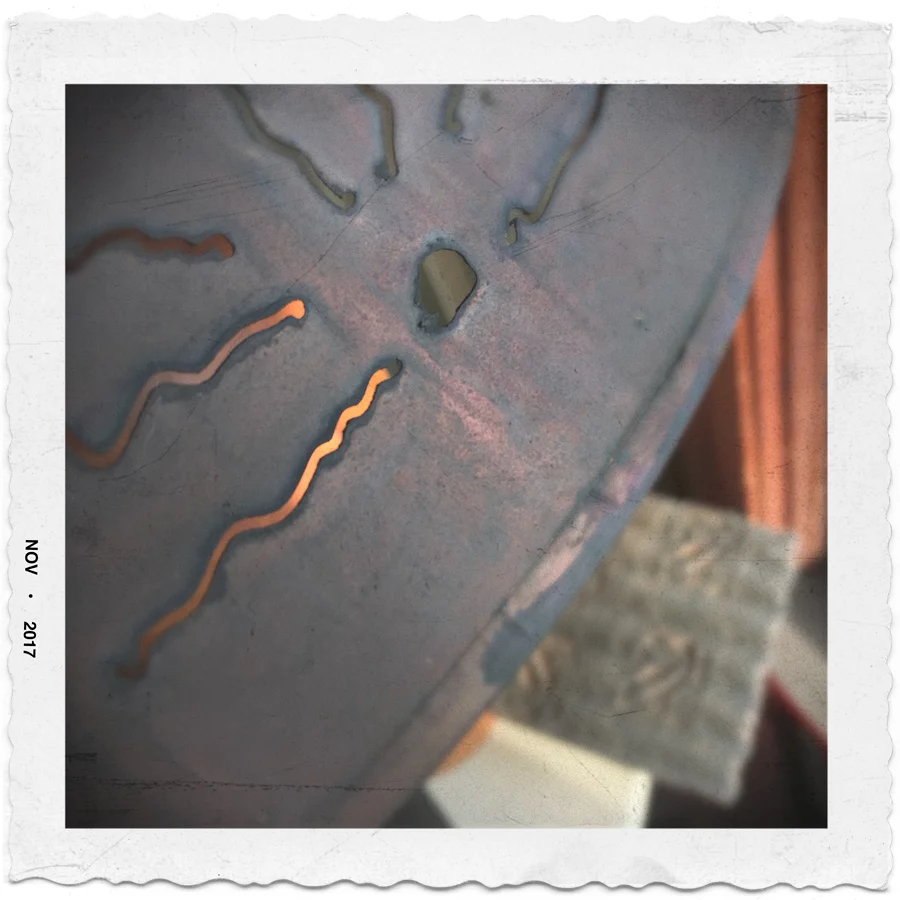 copper lamp shade ~ in the Adirondack PARK (embiggenable) •iPhone