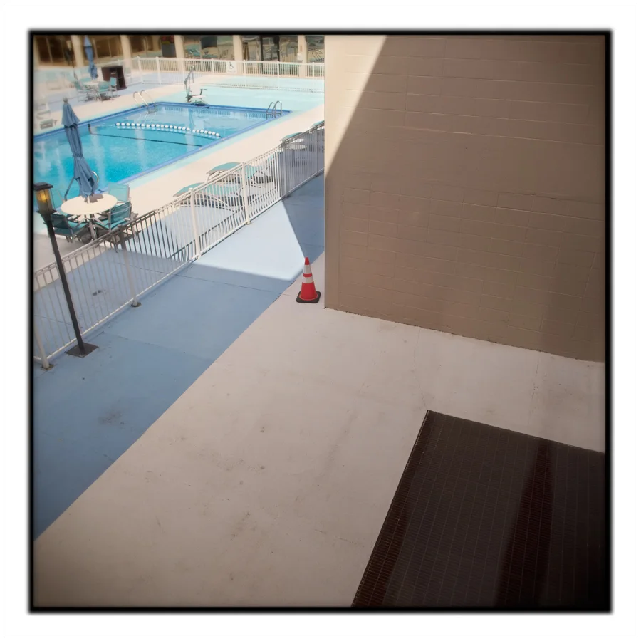 pool from hotel room window ~ Rochester, NY - (embiggenable) • µ4/3