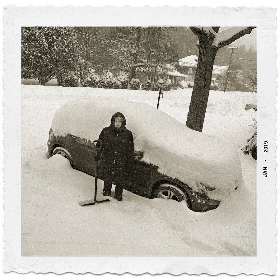 the intrepid snow shoveller ~ (embiggenable) • iPhone