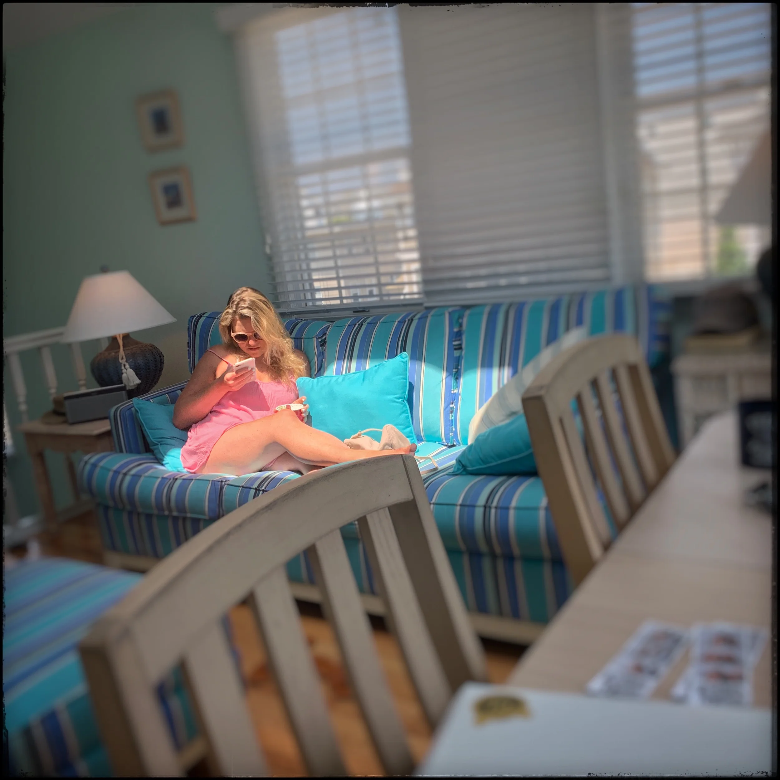 Sarah in the early afternoon ~ Stone Harbor, NY (embiggenable) • iPhone