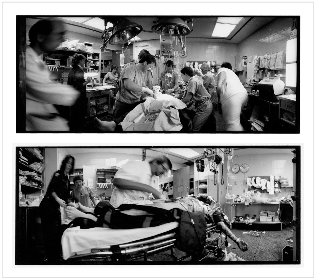 Death In the ER ~ A Day in the Life of an Urban Hospital book (embiggenable) • Widelux 1500 (medium format)