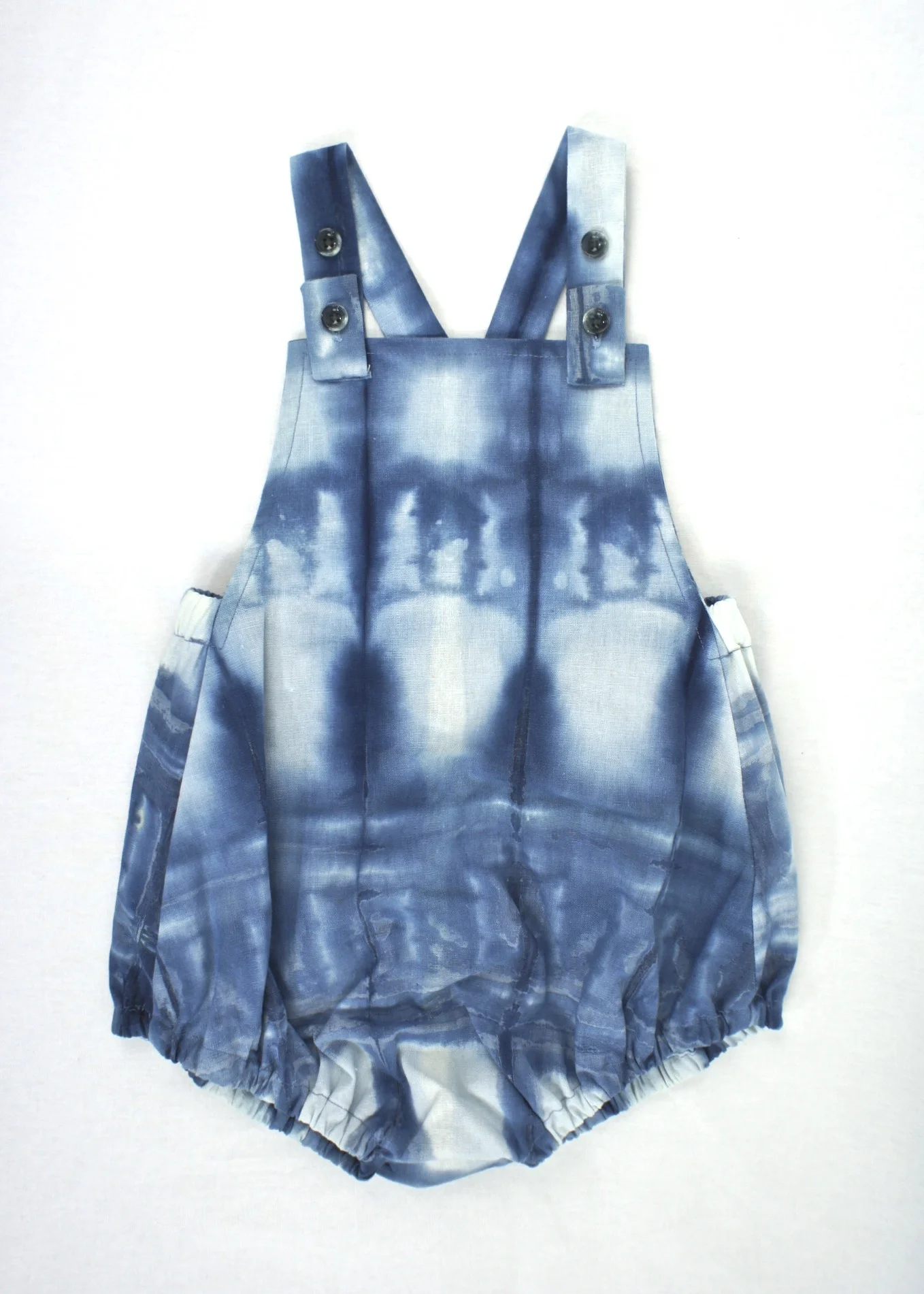 Size 3T - Hand Dyed Shibori Cotton Linen Romper -  #10