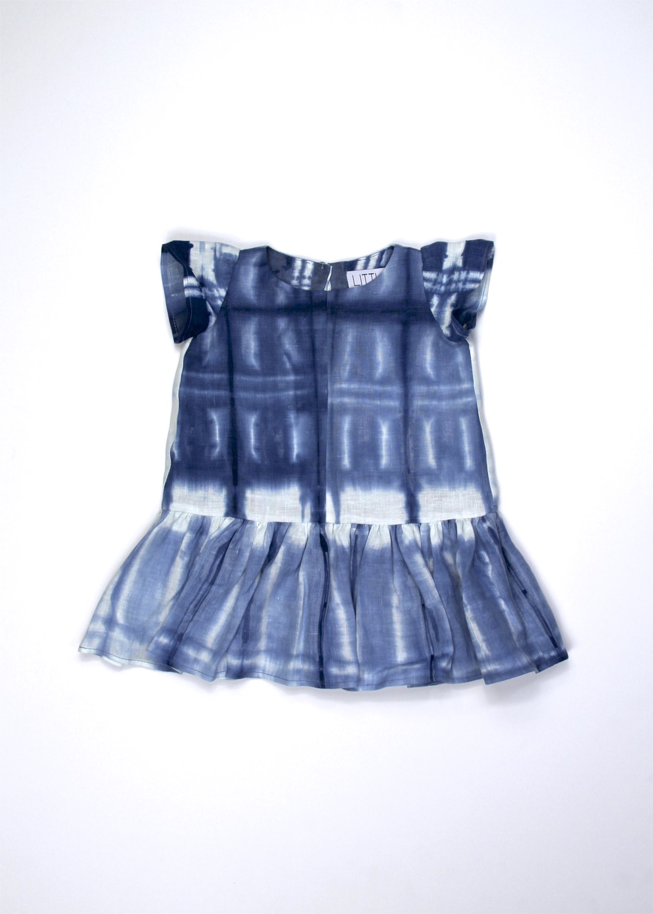 Size 6m - Hand Dyed Shibori 100% Linen Dress -  #71