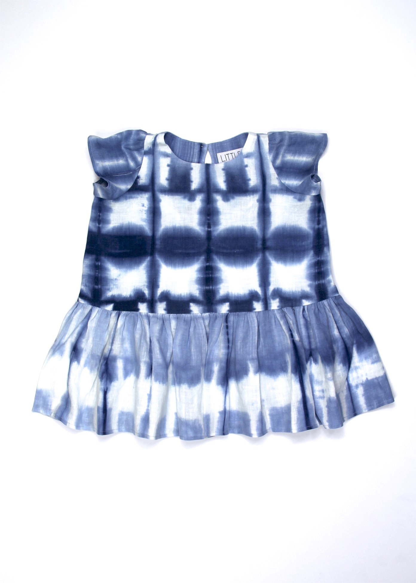 Size 2T - Hand Dyed Shibori 100% Linen Dress -  #79
