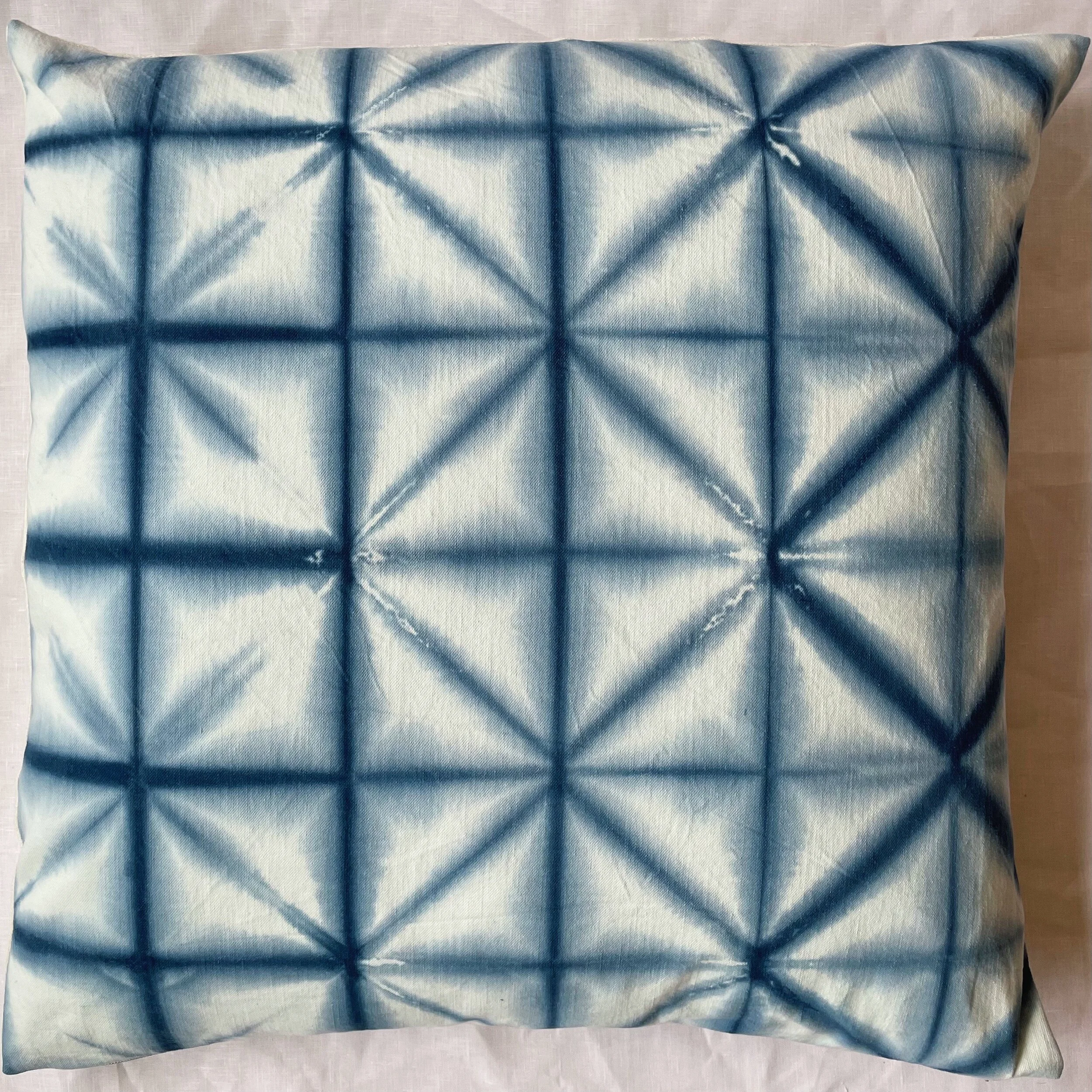 Shibori Cushion - 24" Indigo dyed