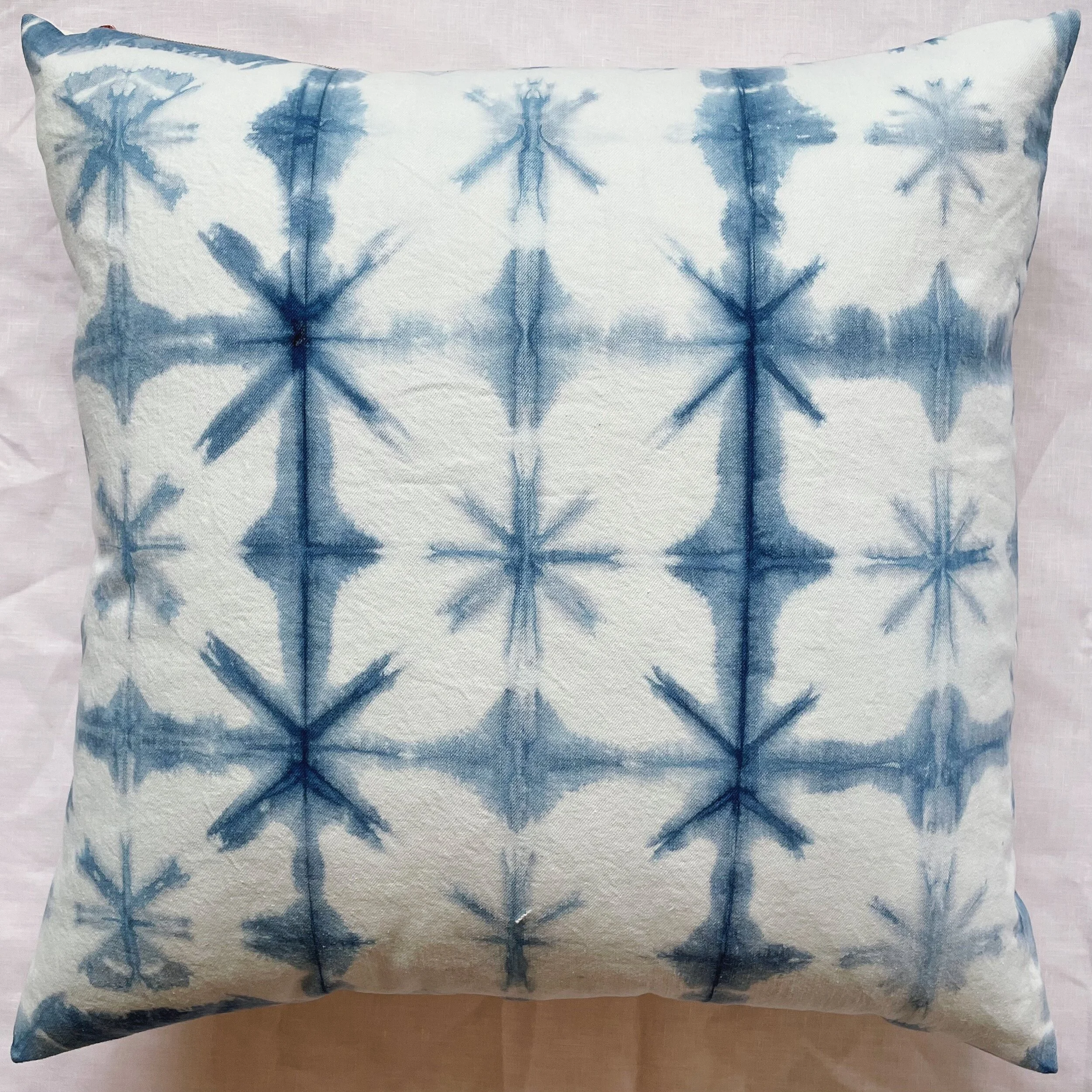 Shibori Cushion - 22" Indigo dyed