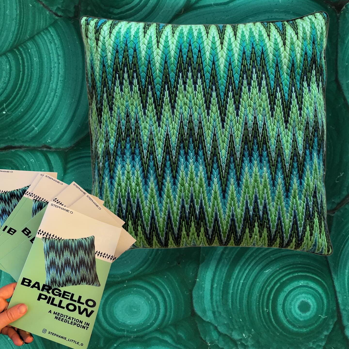 Introducing Malachite, Lapis Lazuli and Ruby. Make your own Bargello Pillow- with these new kits available on the website. 
Bargello is a needlepoint technique that dates back to the 16th century- it&rsquo;s easy to learn and meditative to do. This k