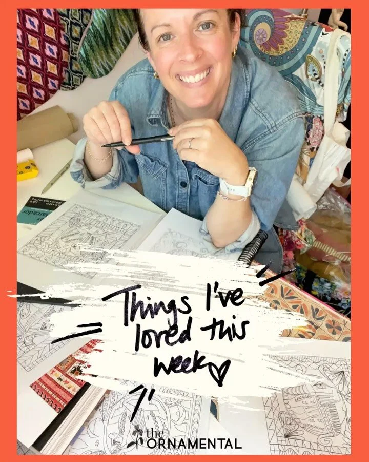 Things that I have loved this week (online and in real life!)- swipe through if you like.
1- my own drawing time. I&rsquo;m working on a new launch that I already love and can&rsquo;t wait to share 2- @outlandermagazine featured these amazing Mexican