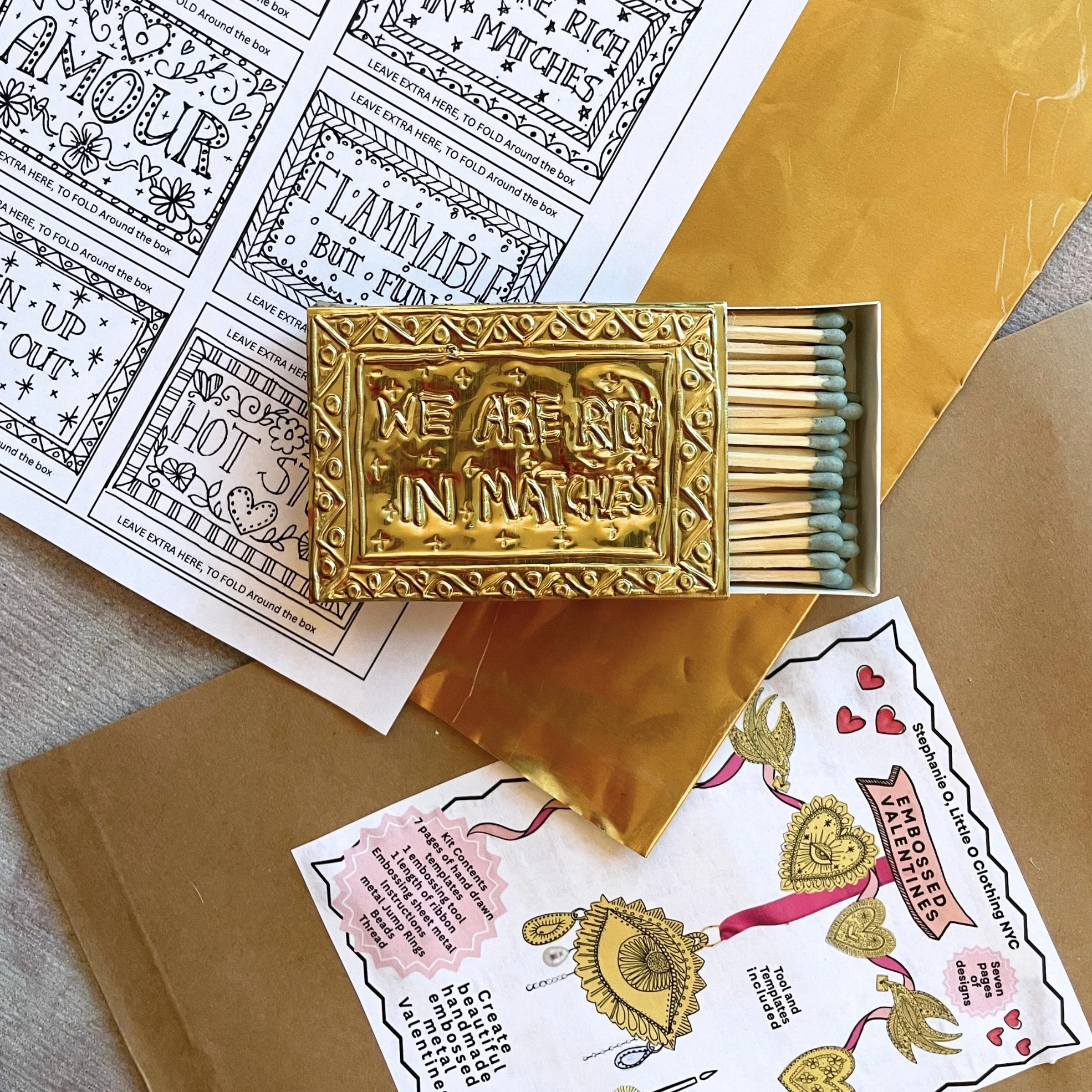 Embossed Valentine Kit Stephanie Oshva Little O Clothing