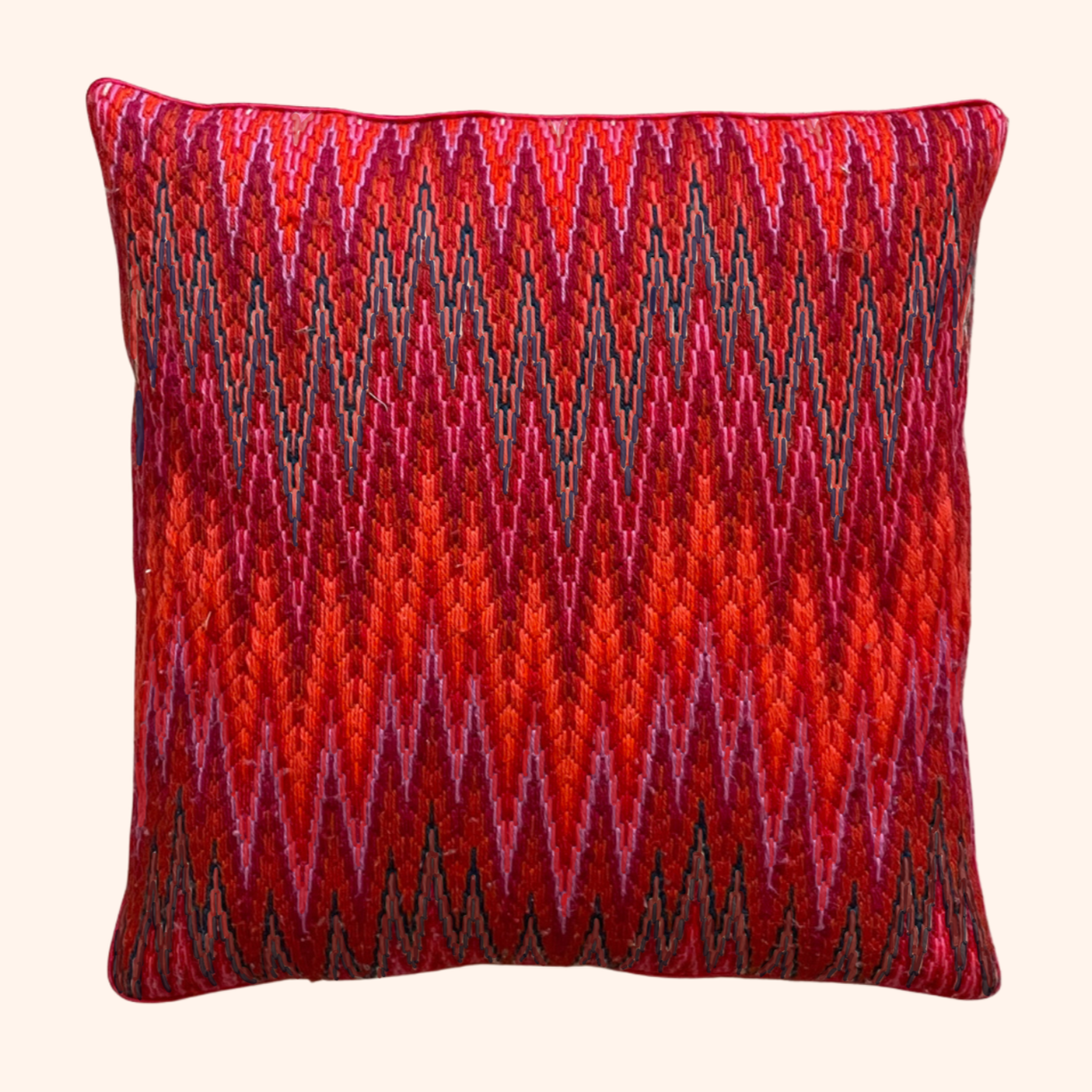 Bargello Flame Pillow (Stitch your own) /Ruby Red PRE-ORDER