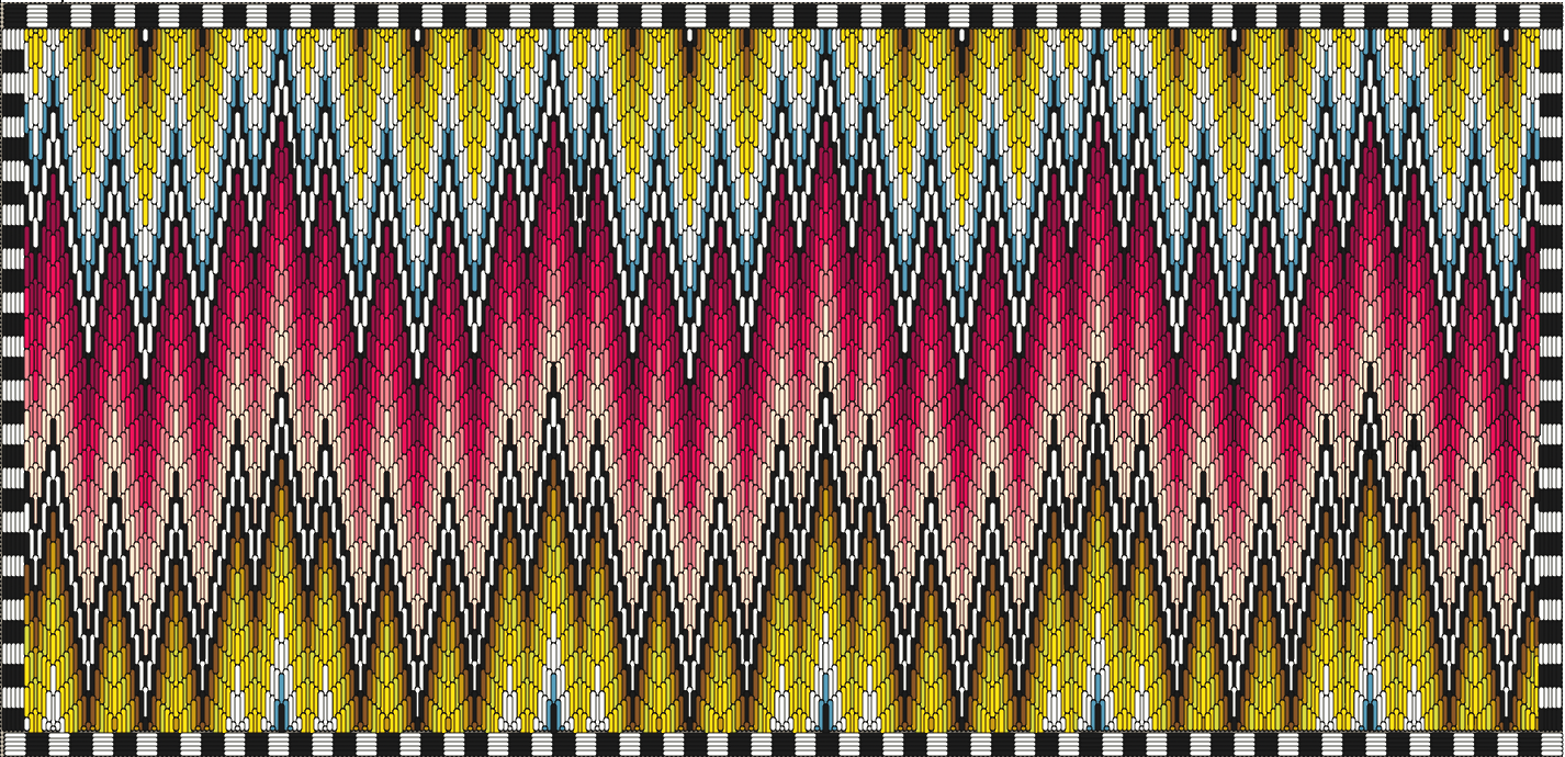 Bargello Flame Lumbar Pillow, Chartreuse and Burgundy by Stephanie Oshva, Little O Clothing NYC