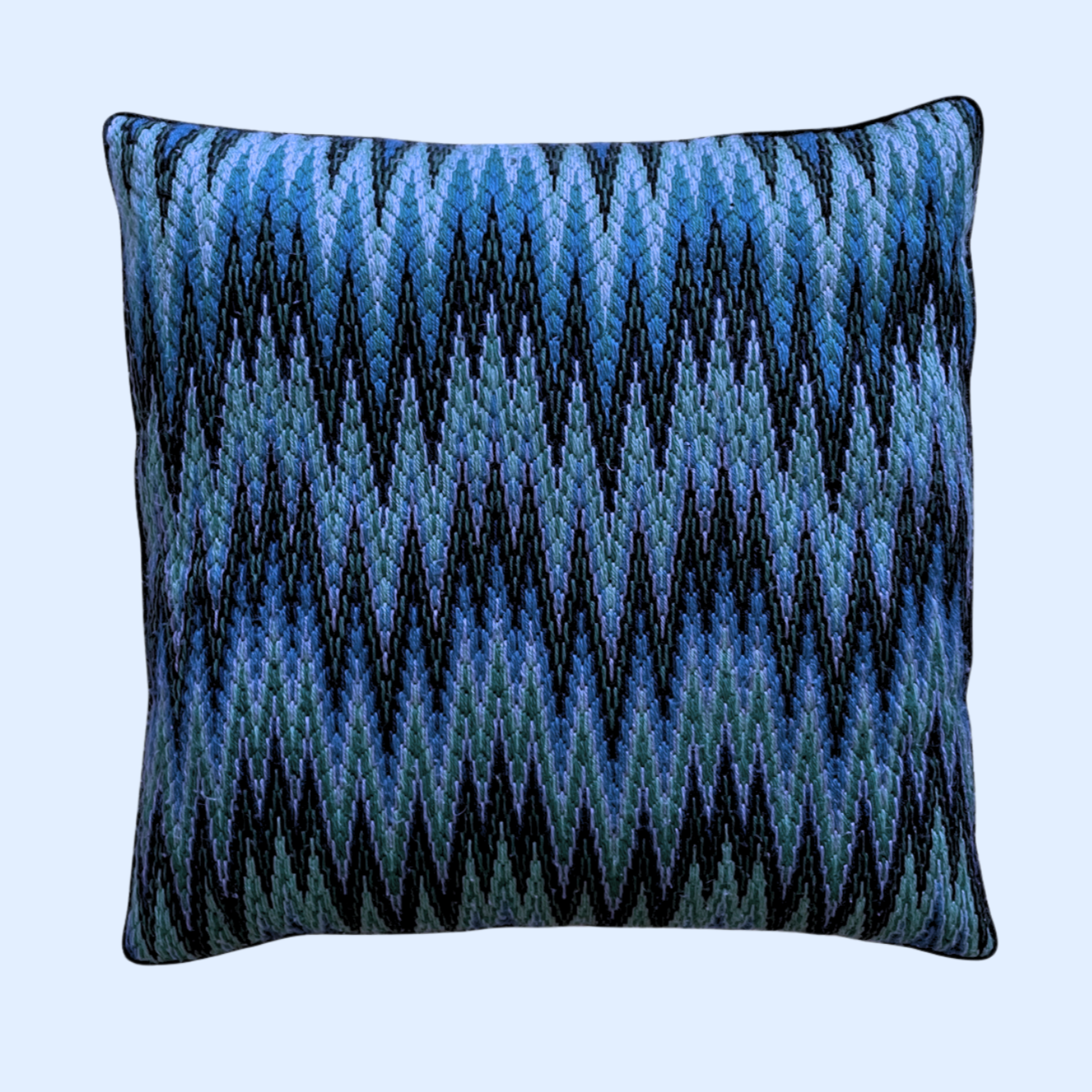 Bargello Flame Pillow (Stitch your own) /Lapis Lazuli Blue PRE-ORDER