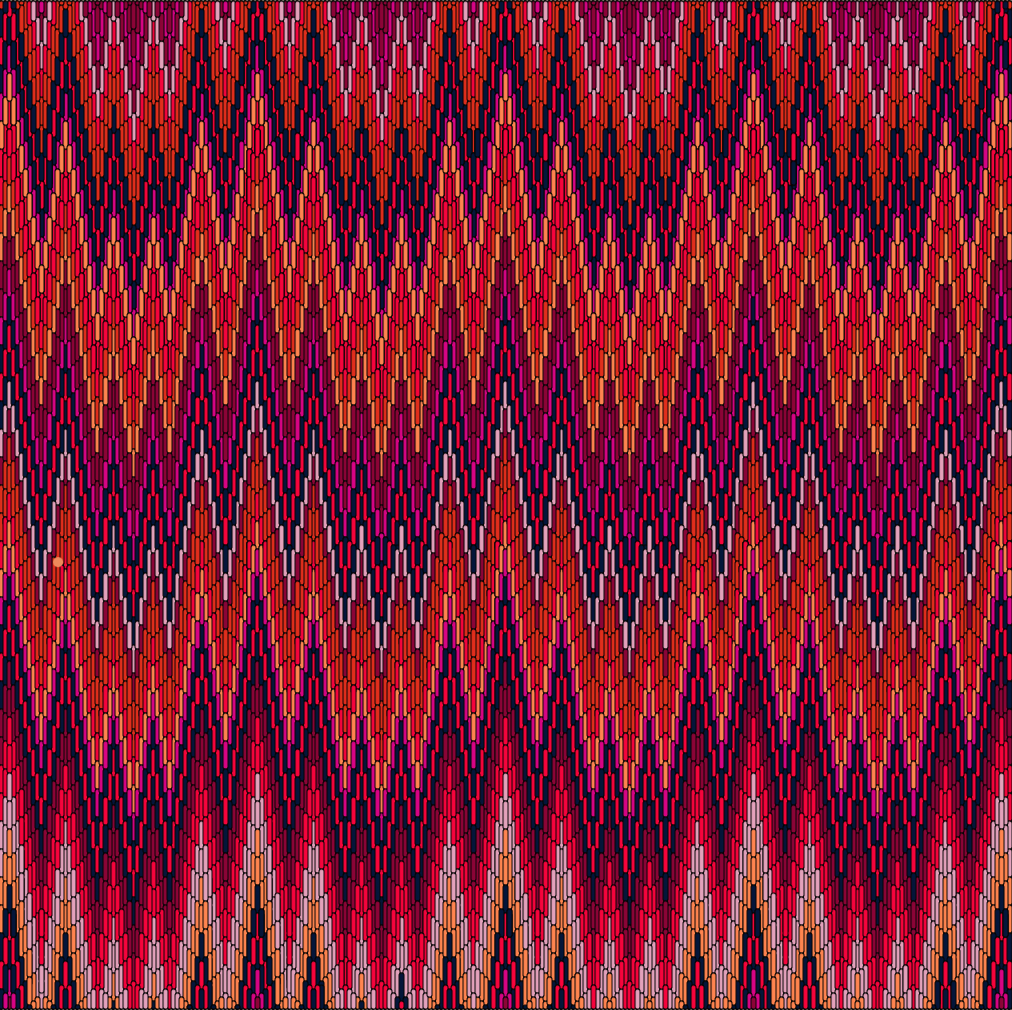 Bargello Flame Needlepoint Pillow/ Ruby Red by Stephanie Oshva, Little O Clothing NYC (Copy)