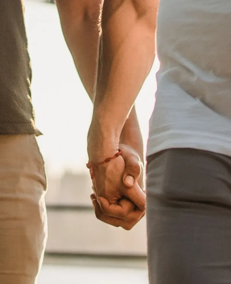 couple holding hands