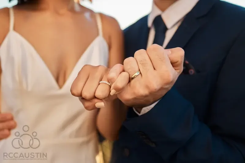 newly weds doing pinky promise