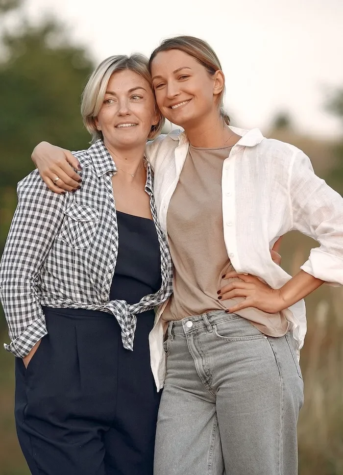 couple outdoors smiling
