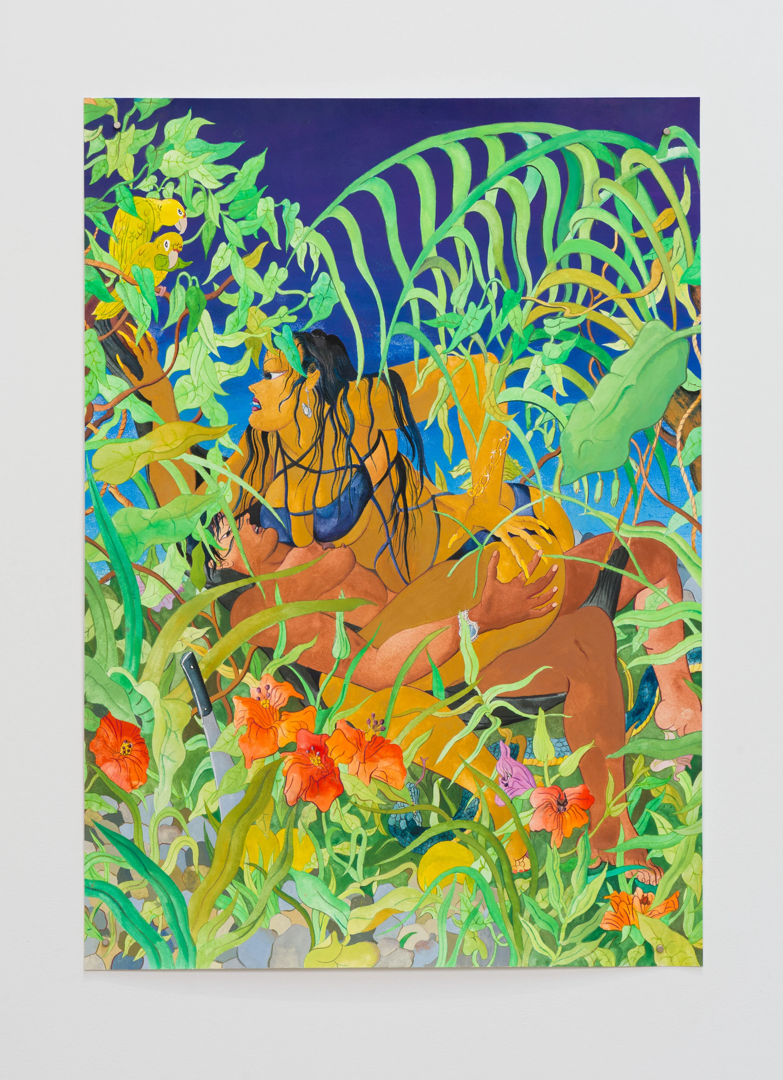 Jonny Negron Amazon 2017 Gouache on paper 30 x 21 inches