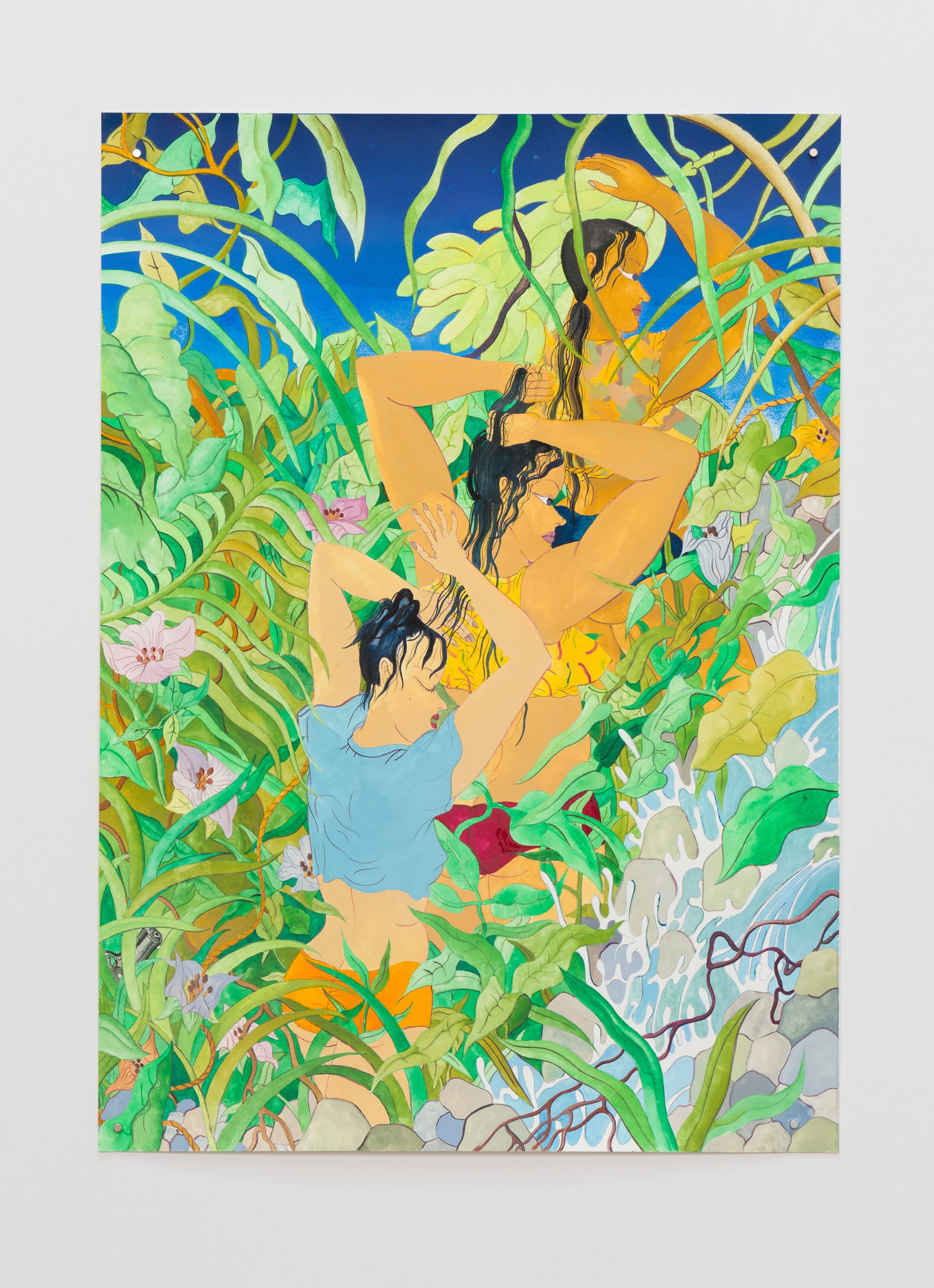 Jonny Negron Palms 2017 Gouache on paper 30 x 21 inches