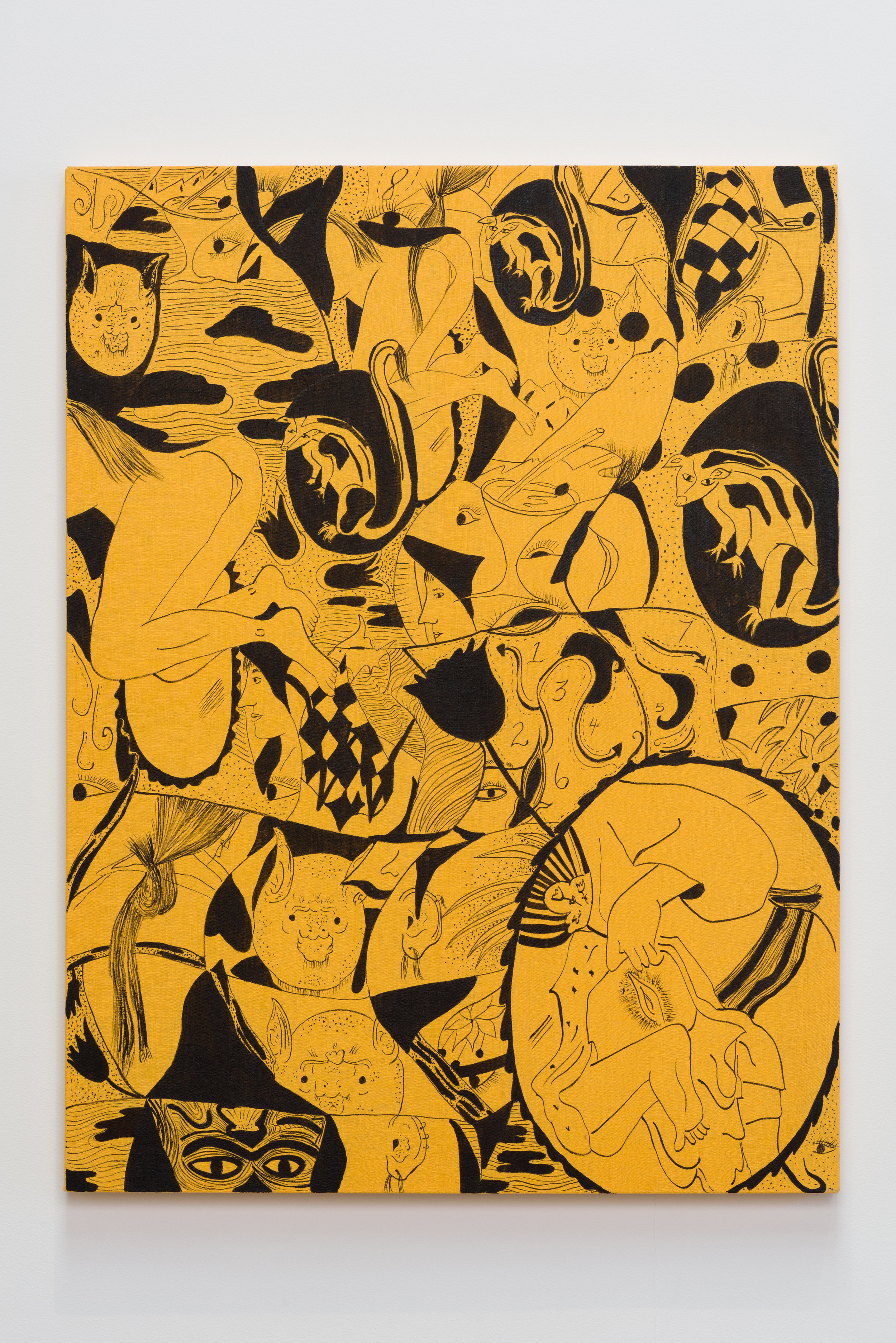 Jamie Felton Skunk, Stop looking at my Ass 2017 Ink on linen 40 x 30 inches