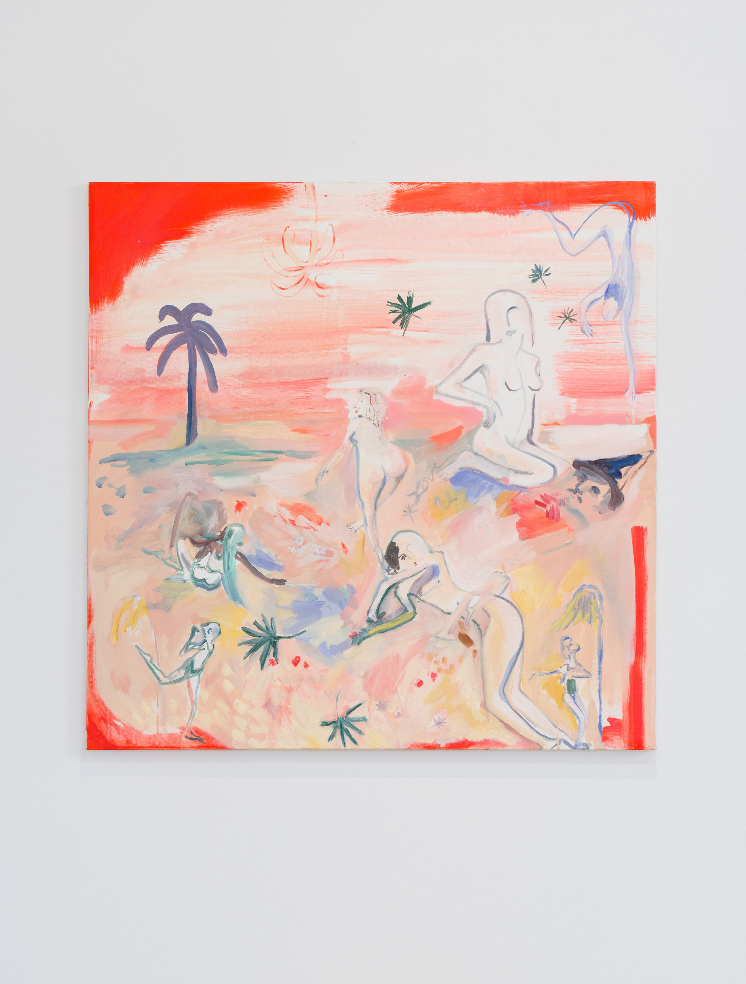   Kira Shewfelt    Tropicalia (playing dead)   2016 Oil on canvas 36 x 36 inches 