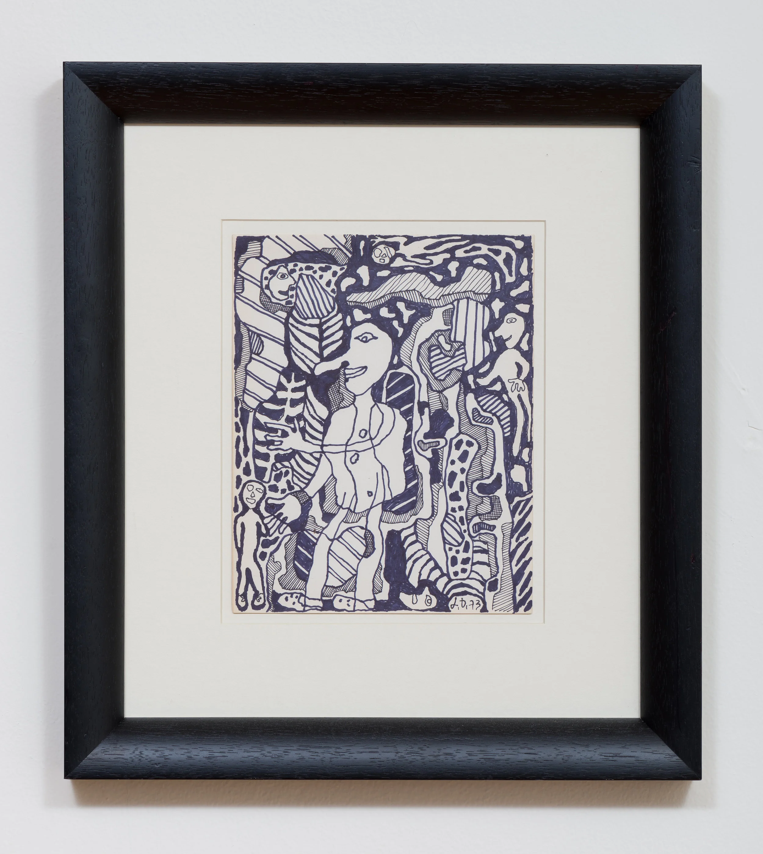 Jean Dubuffet Untitled 1973 Ink on paper 9.75 x 7.75 inches paper, 18.25 x 16.25 inches framed