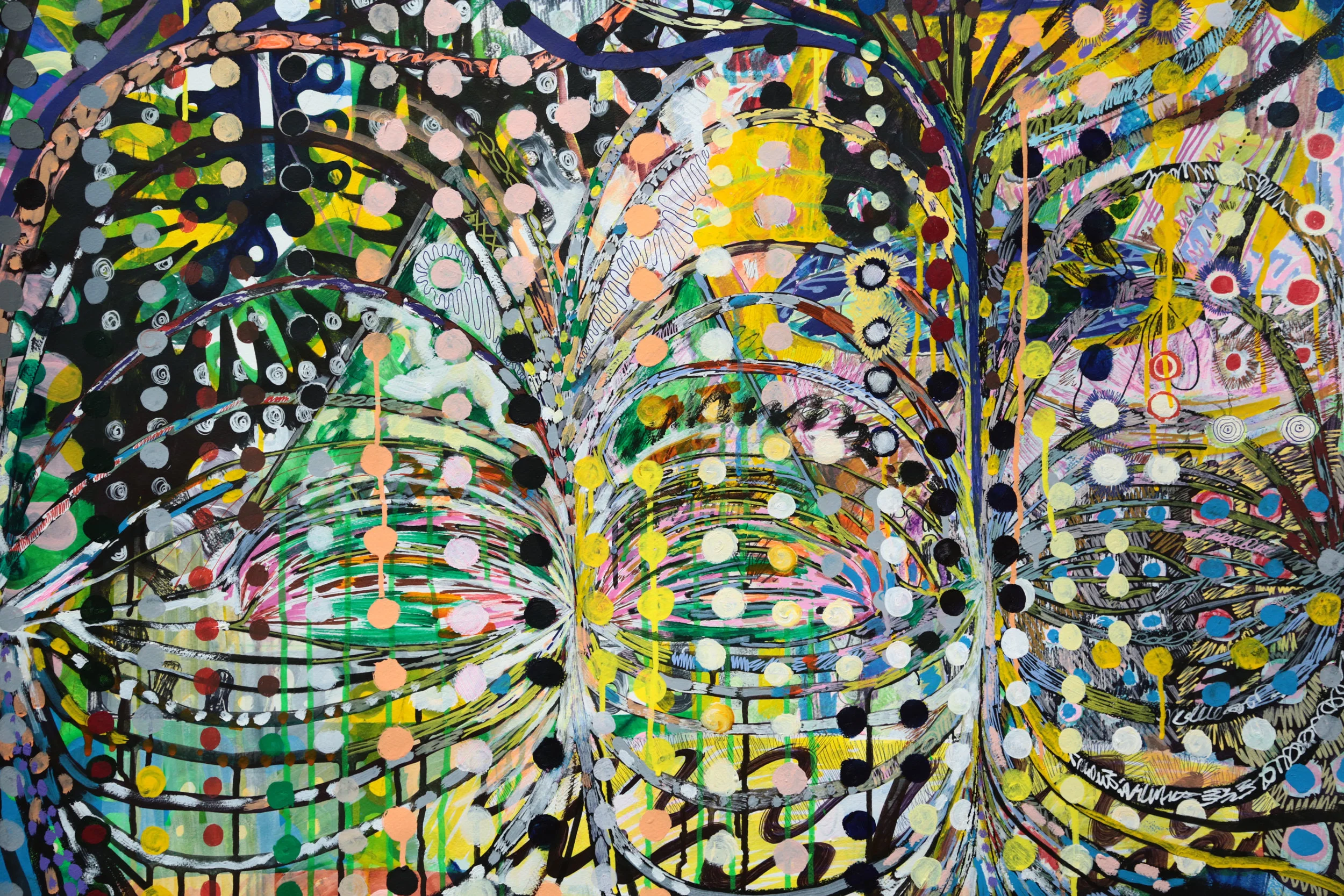 Detail view of: Daniel Ingroff Untitled 2016 Mixed media on paper 53 x 37 inches