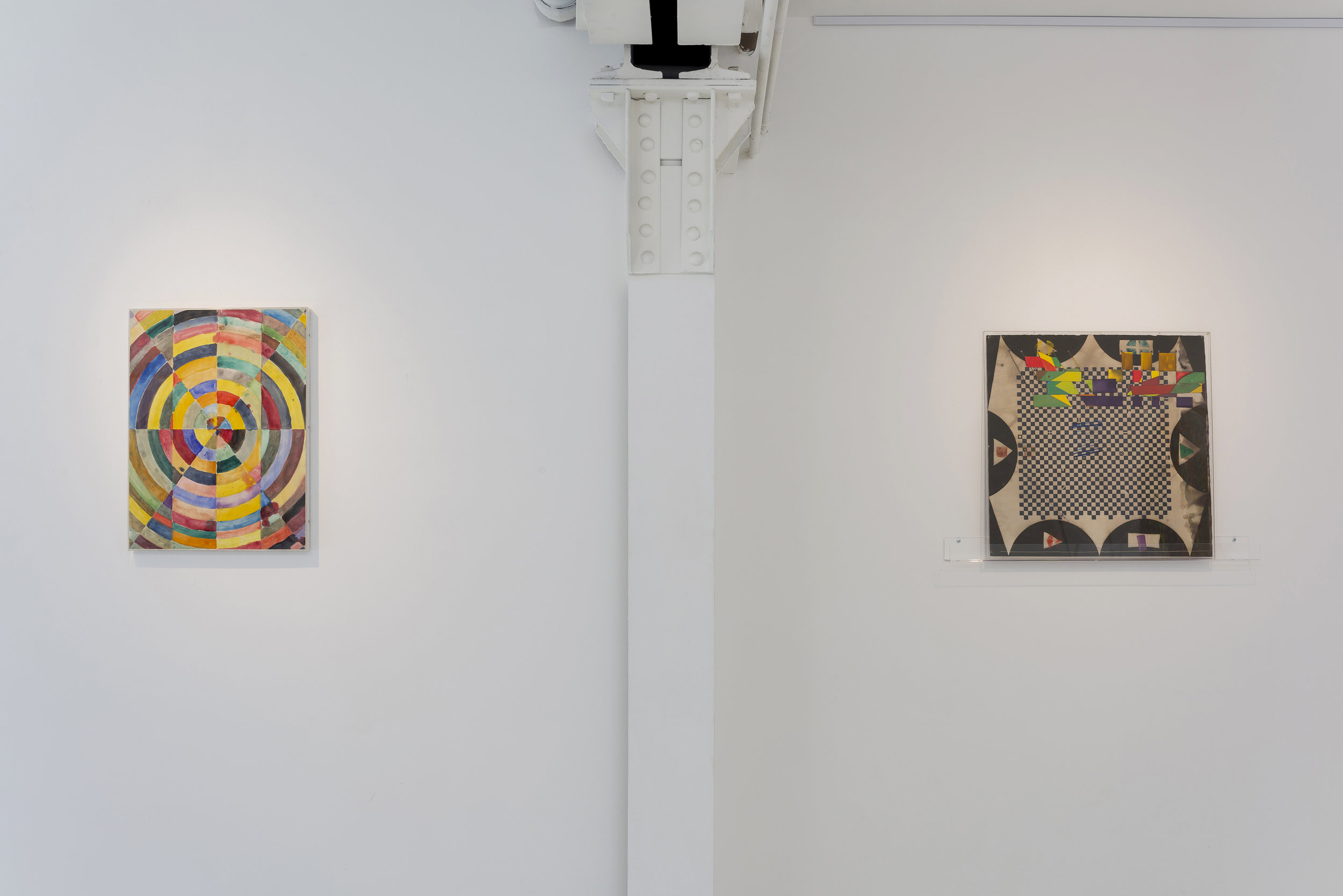  Installation view of  Rupture of Plane: Alan Shields + Mimbres Painted Pottery   September 9 - October 7, 2018  Photo by Ruben Diaz   Link to Exhibition Text  