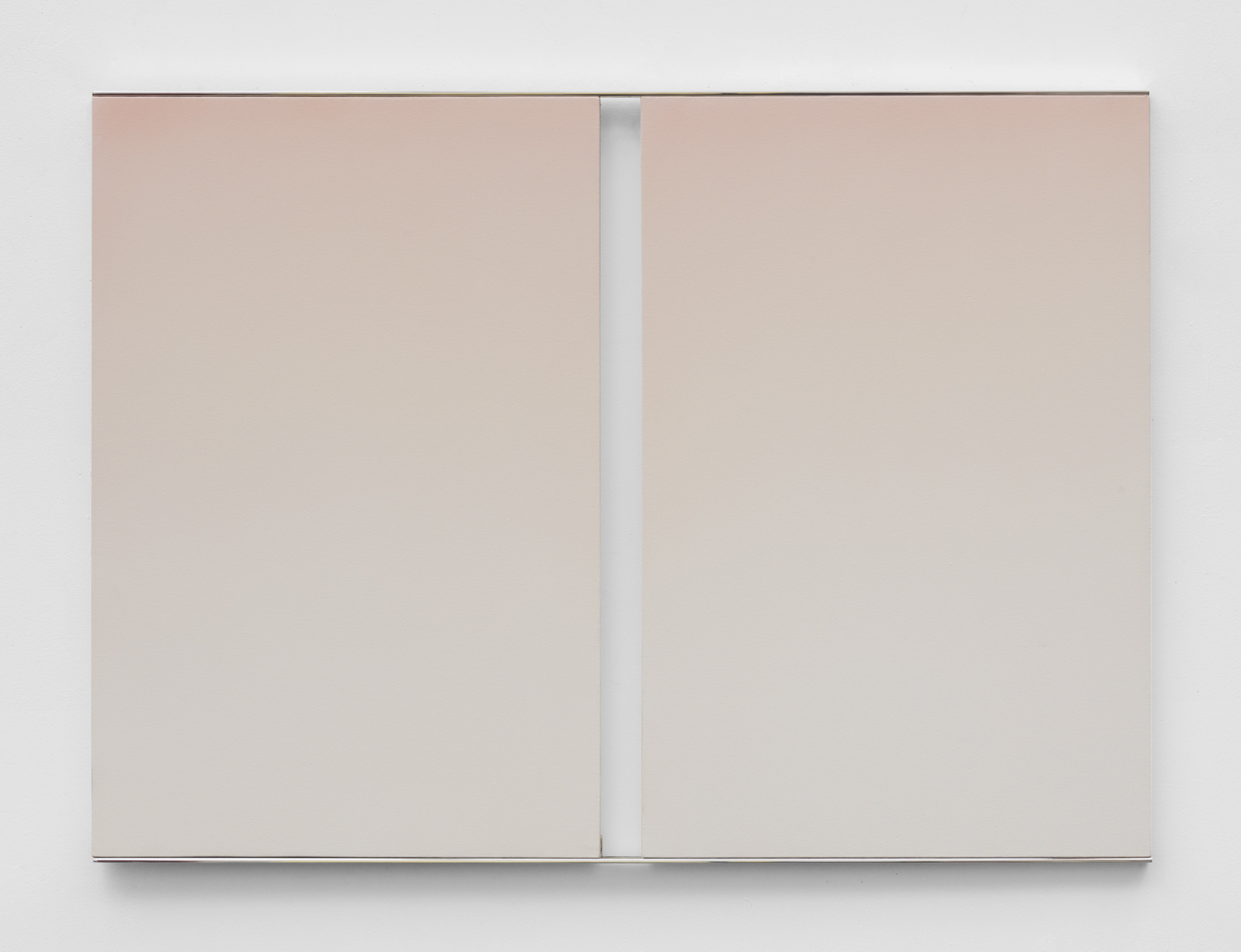 Mara De Luca LIGHTBRIDGE: Haze 2019 Acrylic on canvas with polished aluminum elements 36 x 50 inches Photo by Jeff McLane
