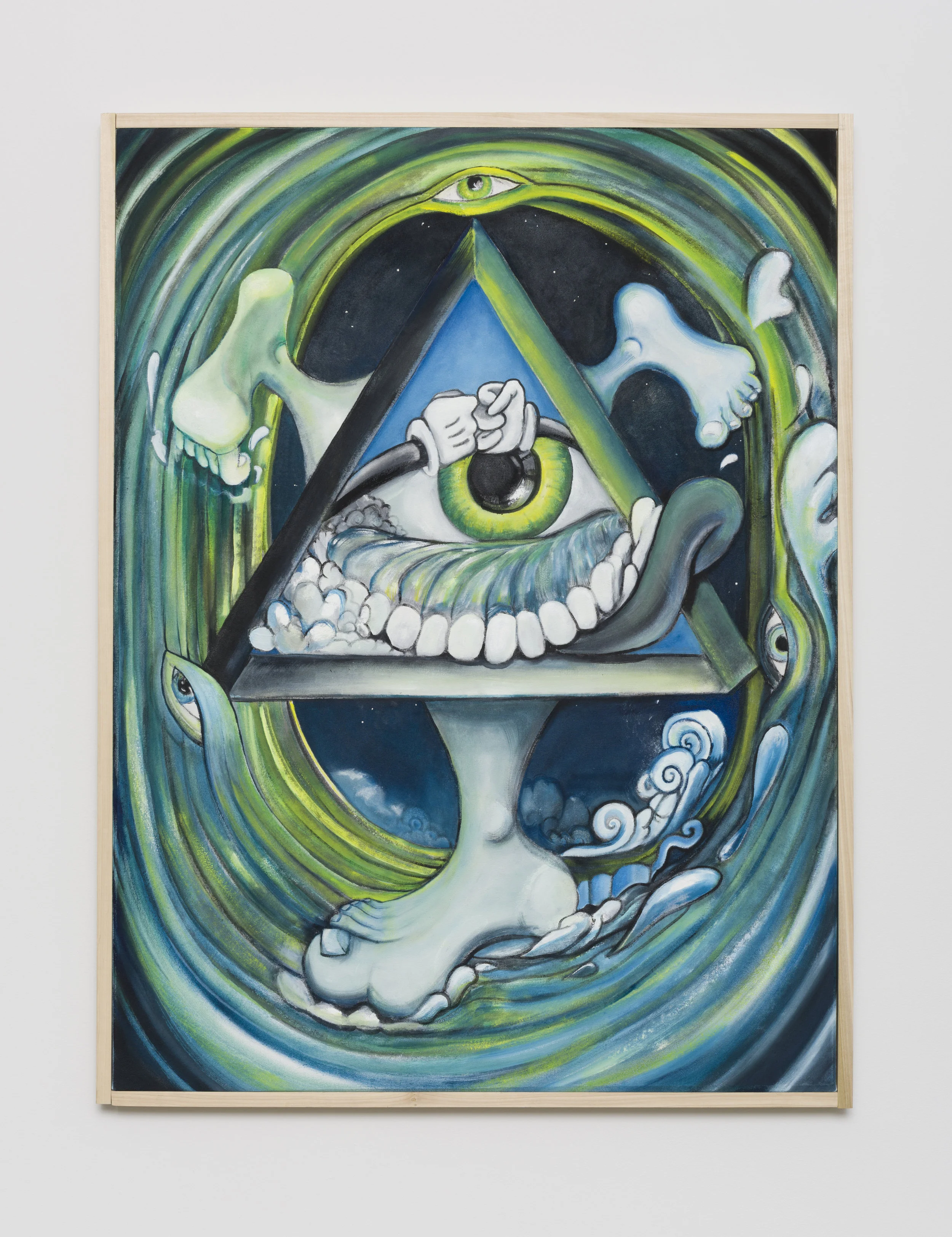 R. Lord Closeout 2019 Oil and acrylic on canvas, artist frame 50 x 37.75 in