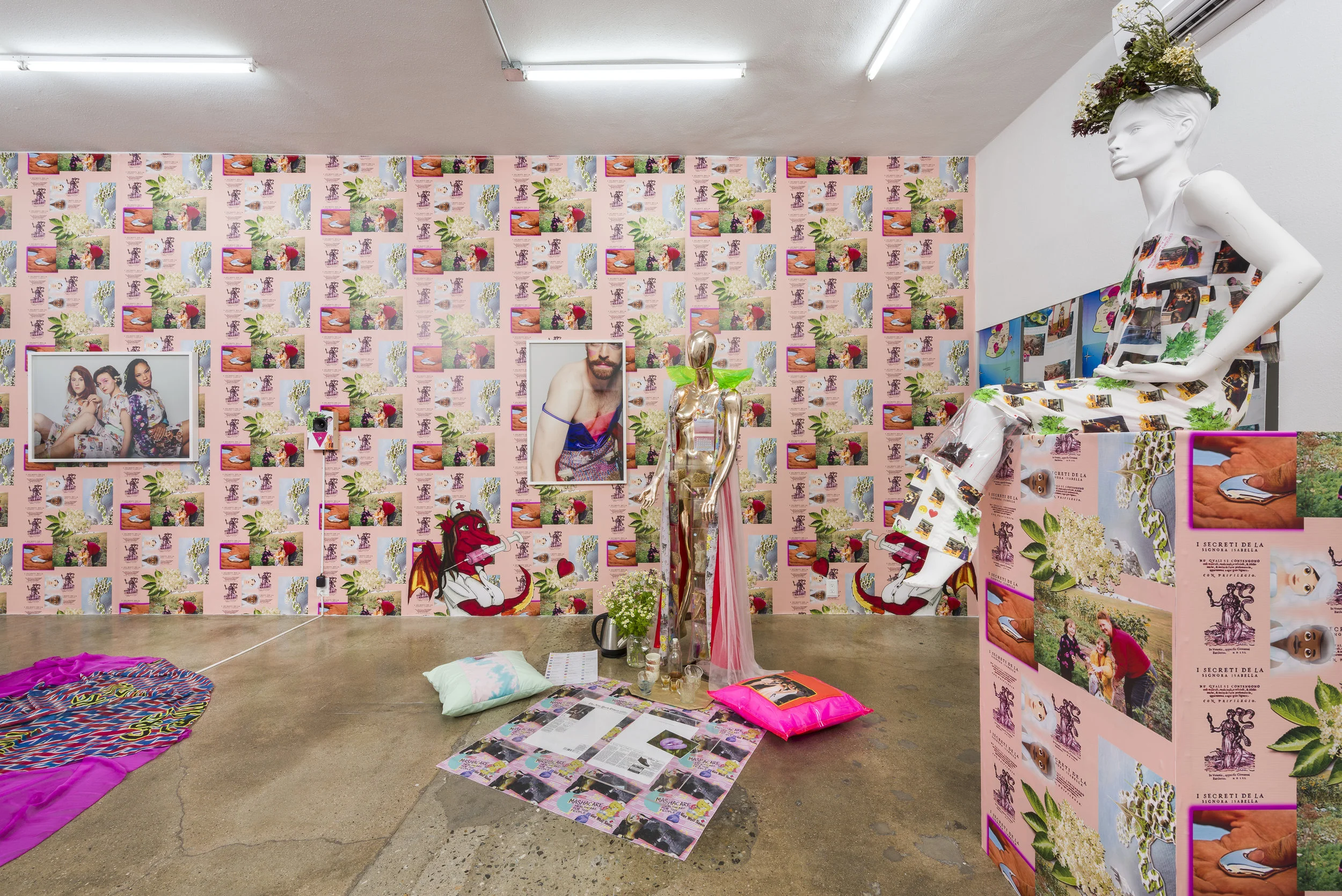 Installation view of Molly Surazhsky Mashacare Home of the Freaks, Misfits, & Weirdoes July 14 - August 18, 2019 Photo by Ruben Diaz Link to press release.