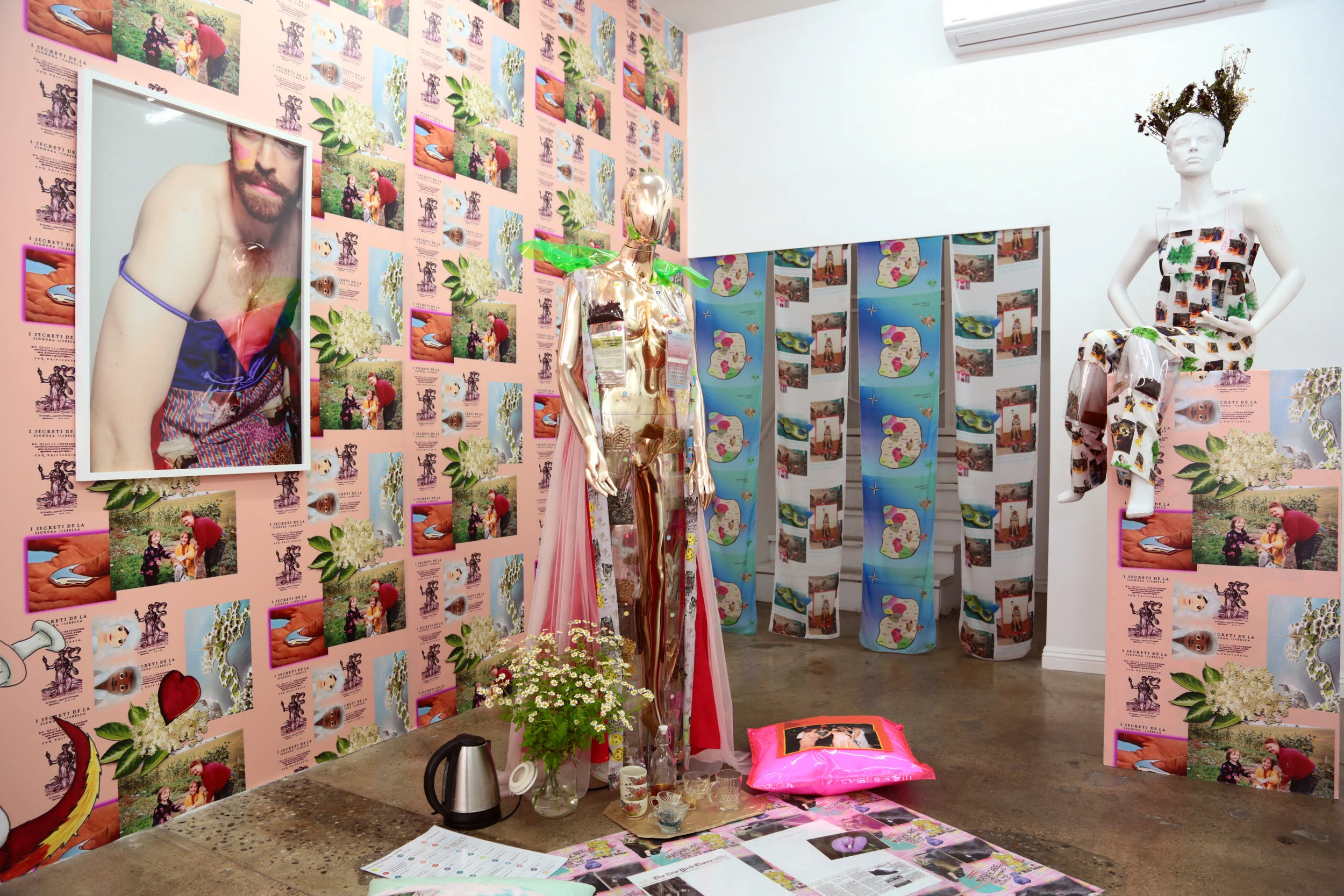 Installation view of Molly Surazhsky Mashacare Home of the Freaks, Misfits, & Weirdoes July 14 - August 18, 2019 Photo by Ruben Diaz Link to press release.