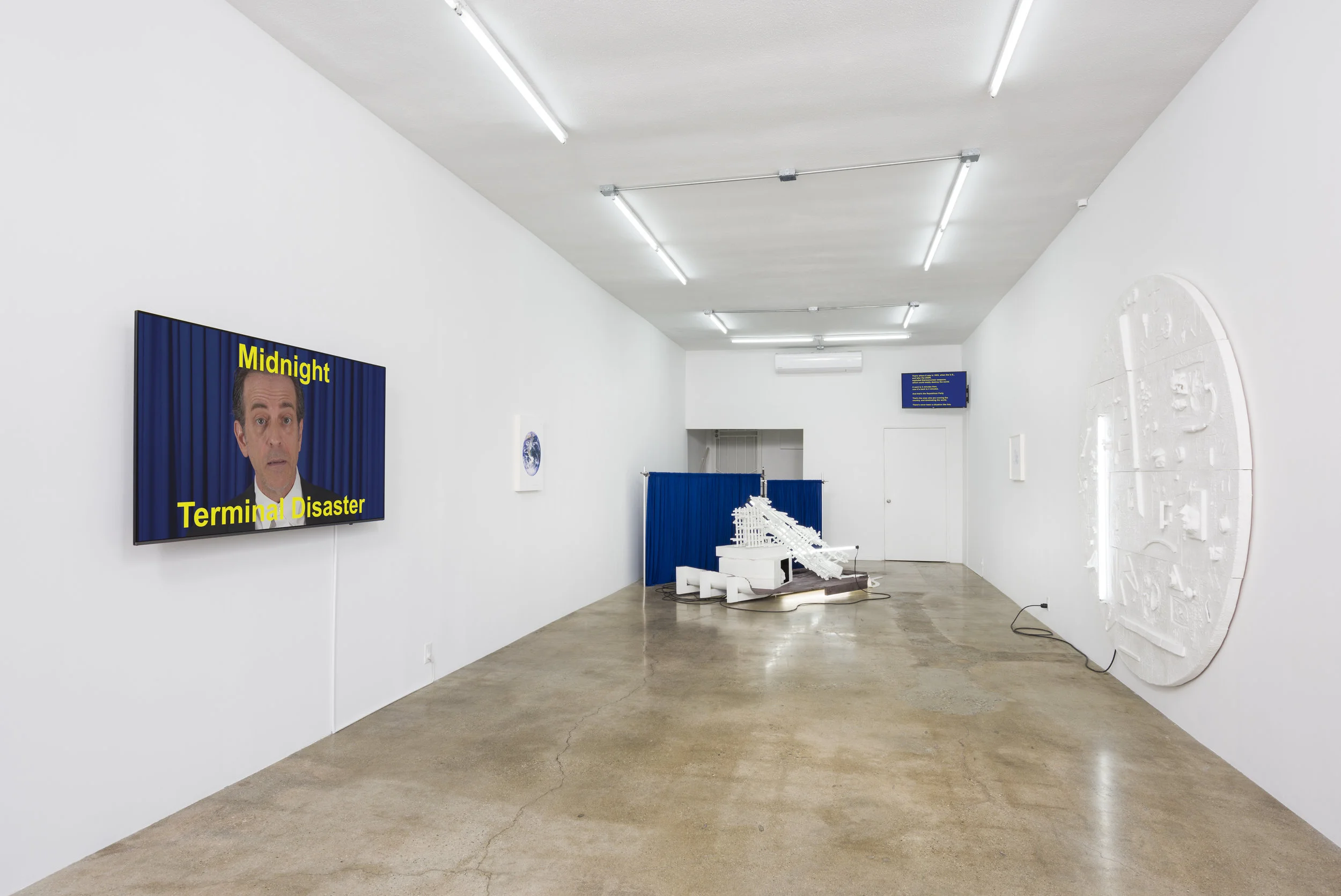 Installation view of Don Edler: Two Minutes To Midnight September 8 - October 27, 2019 Photo by Ruben Diaz Link to press release.