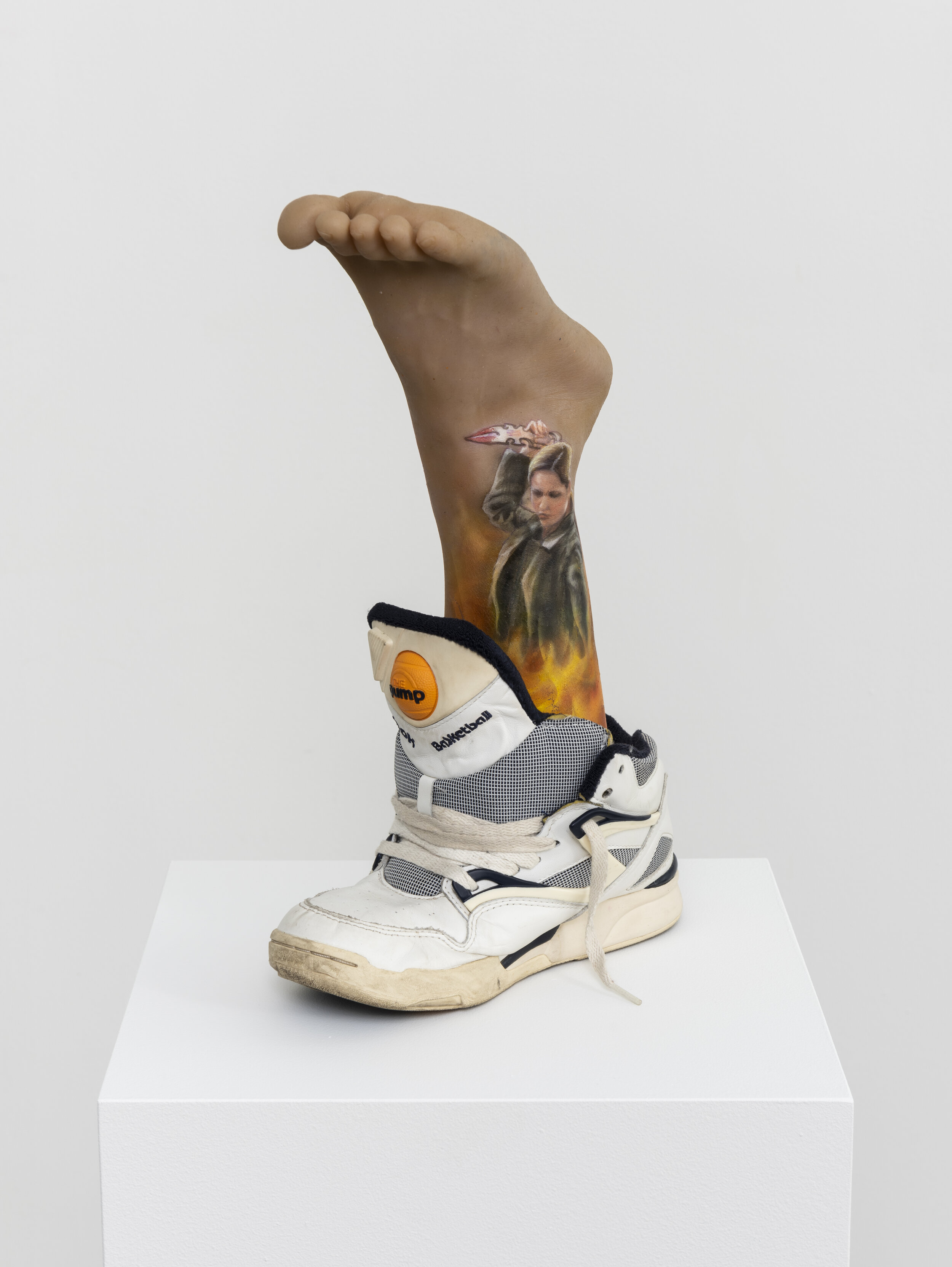   Cécile di Giovanni   The Slayer  2018 Silicone, airbrush and oil paint, sneaker 16 inches x 12 inches x 5 inches 