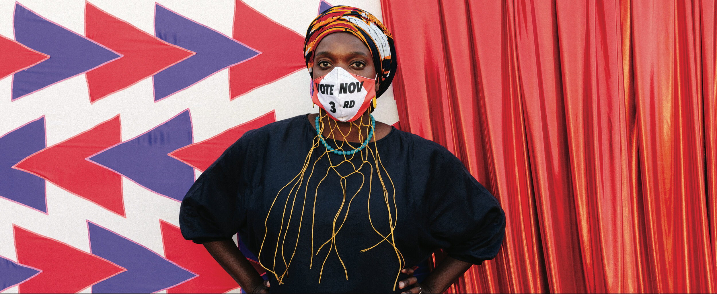  Molly Surazhsky PPE • People’s Power Enhancement (Billboard 8) 2020 Model featured: Njideka Akunyili Crosby   Link to press release   Photo by Courtney Coles 