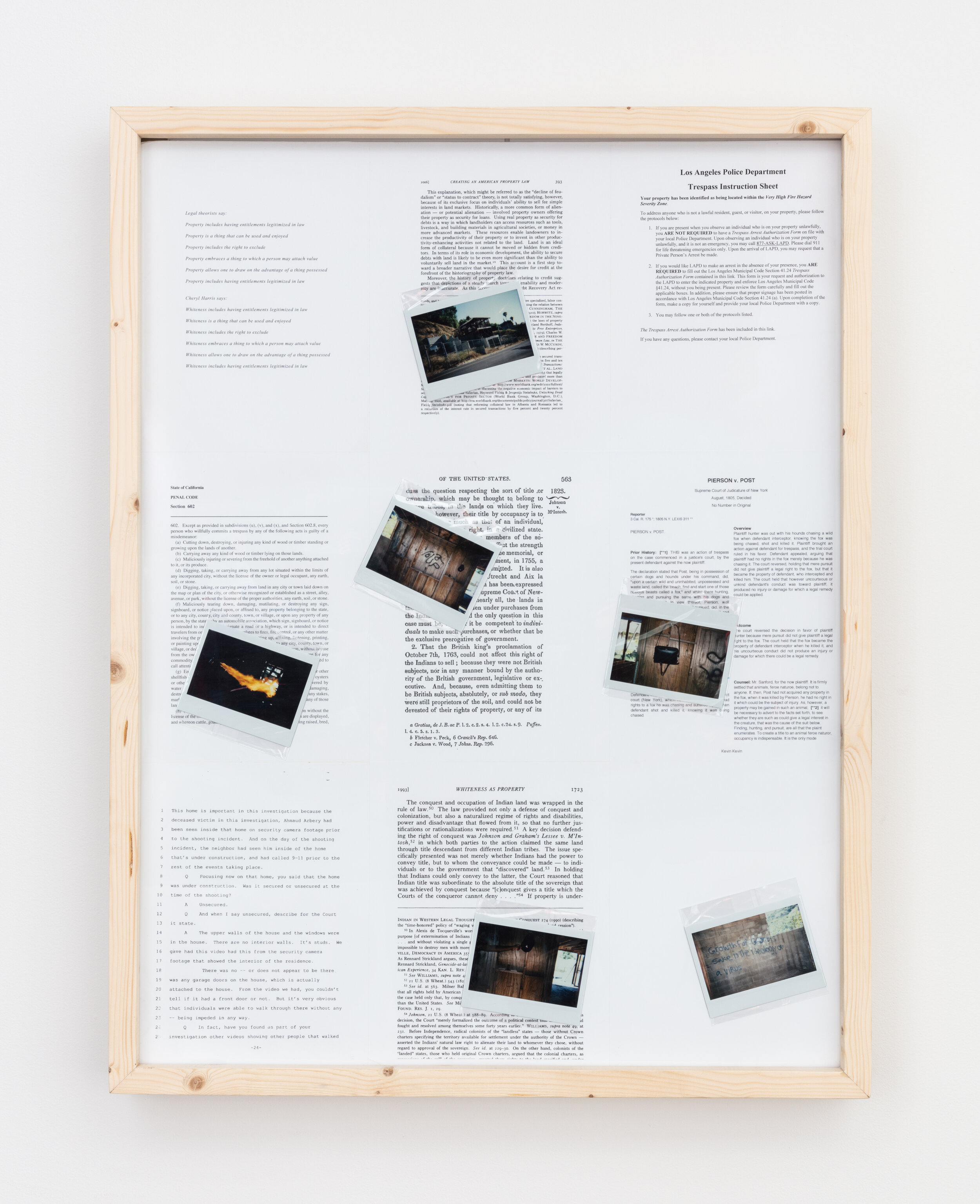   Tarik Garrett and Kevin O’Neill   Untitled  2020 Polaroids, inkjet prints on paper in artist’s frame 34.5 x 27.5 x 4 inches 